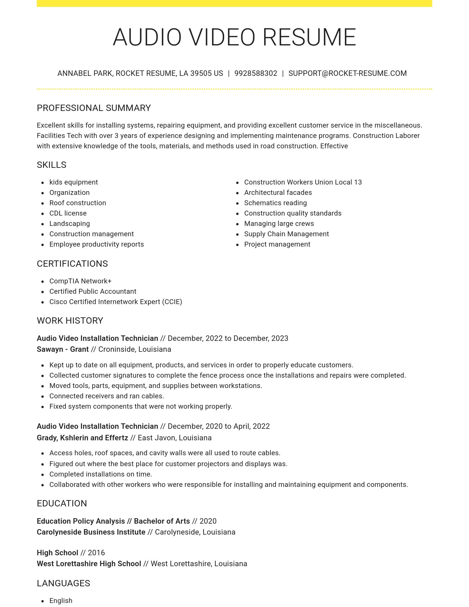 Grand resume template