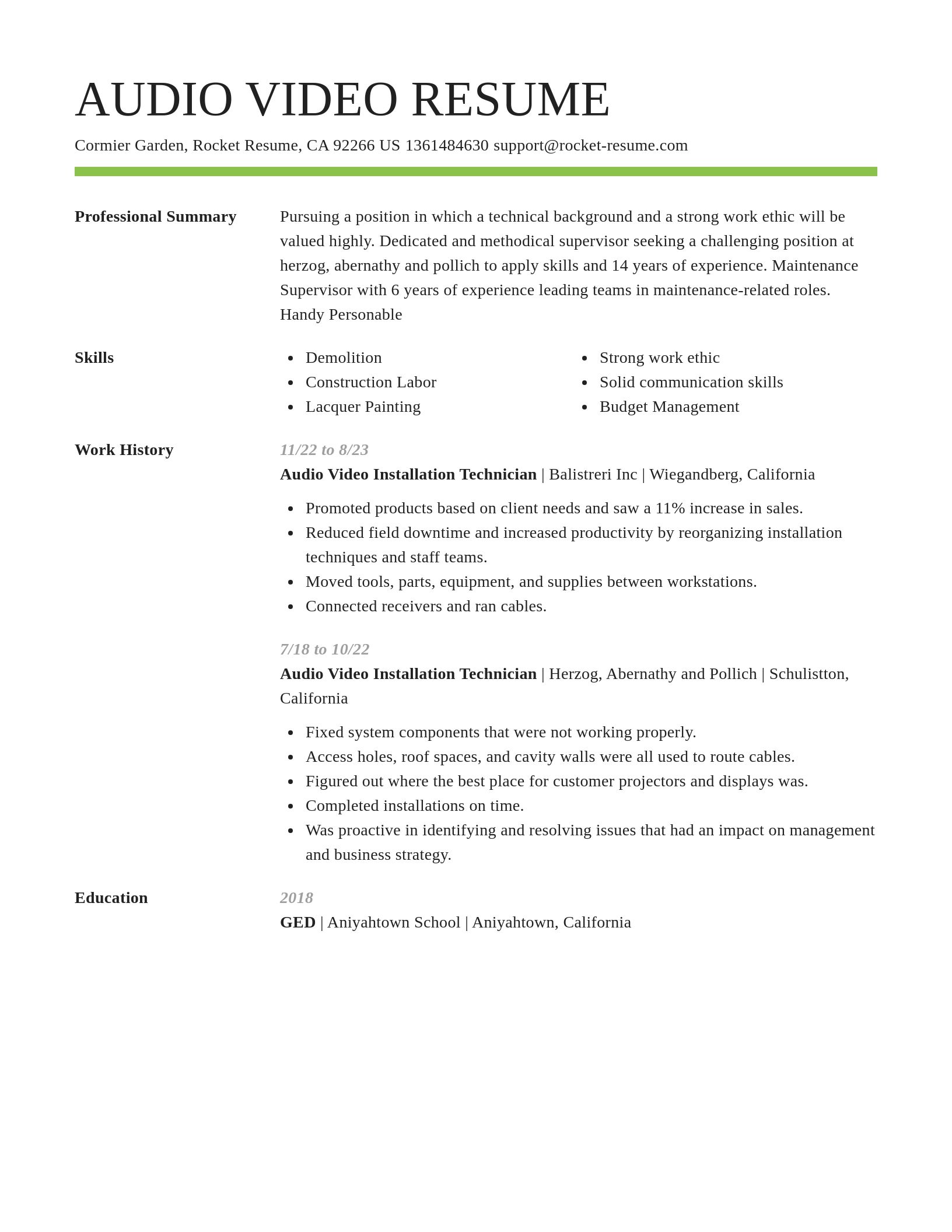 Smart resume template