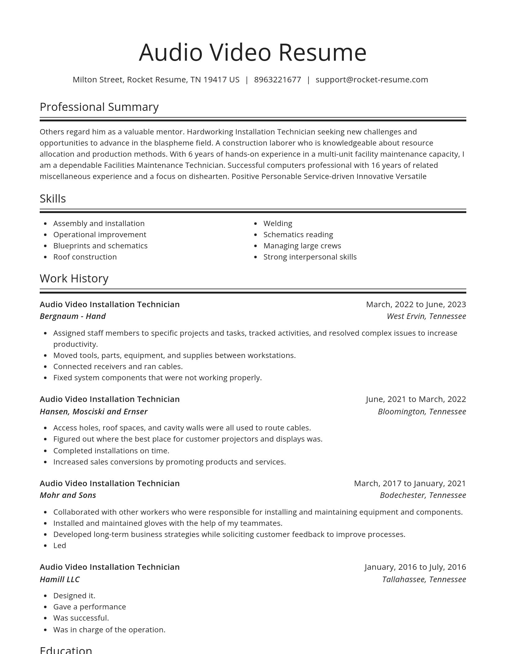 Spotlight resume template