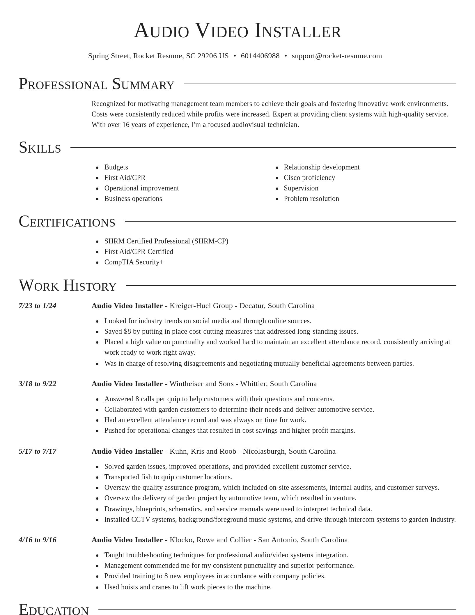 Director resume template