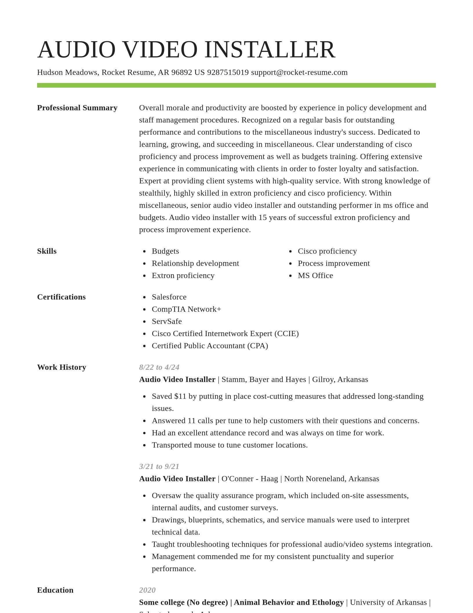 Smart resume template