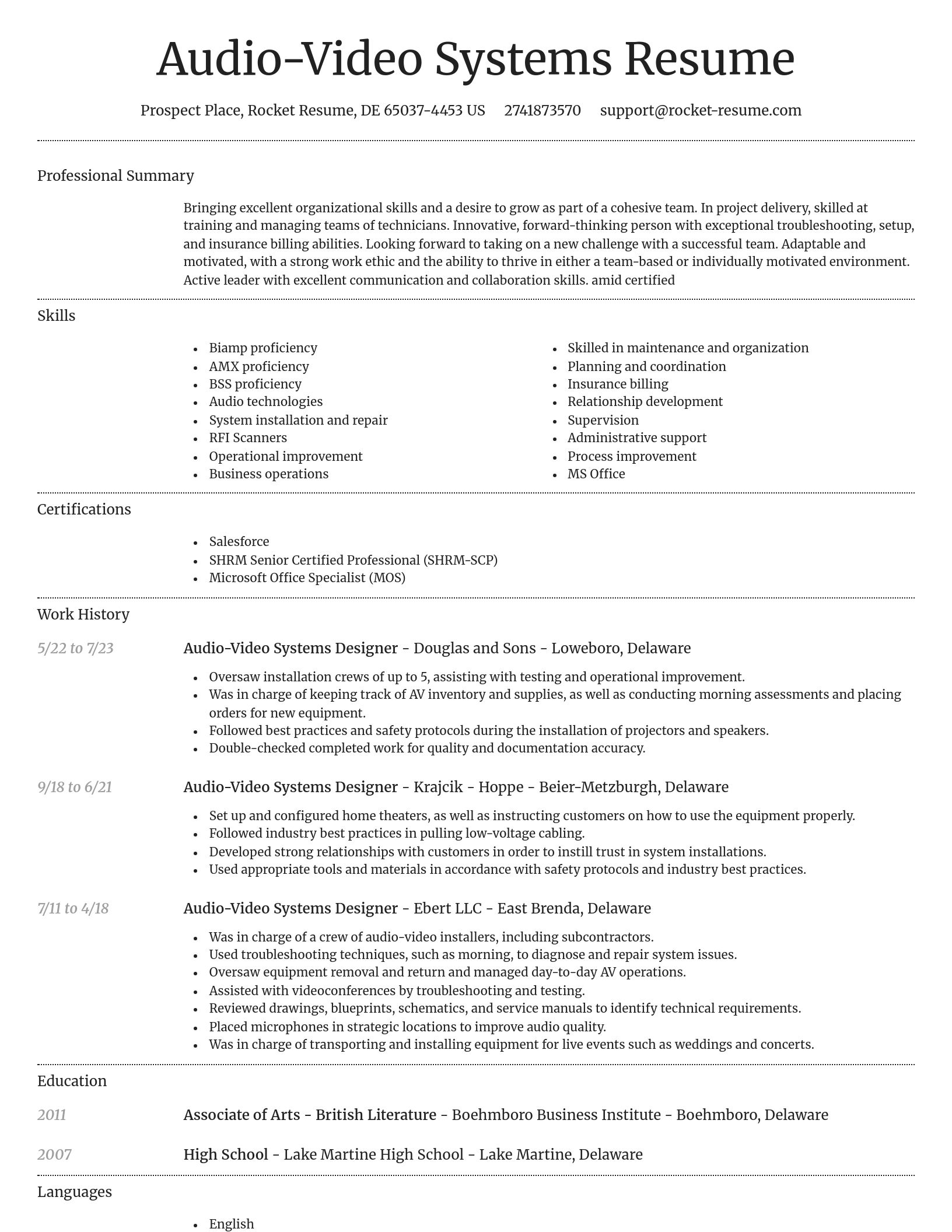 Dignified resume template