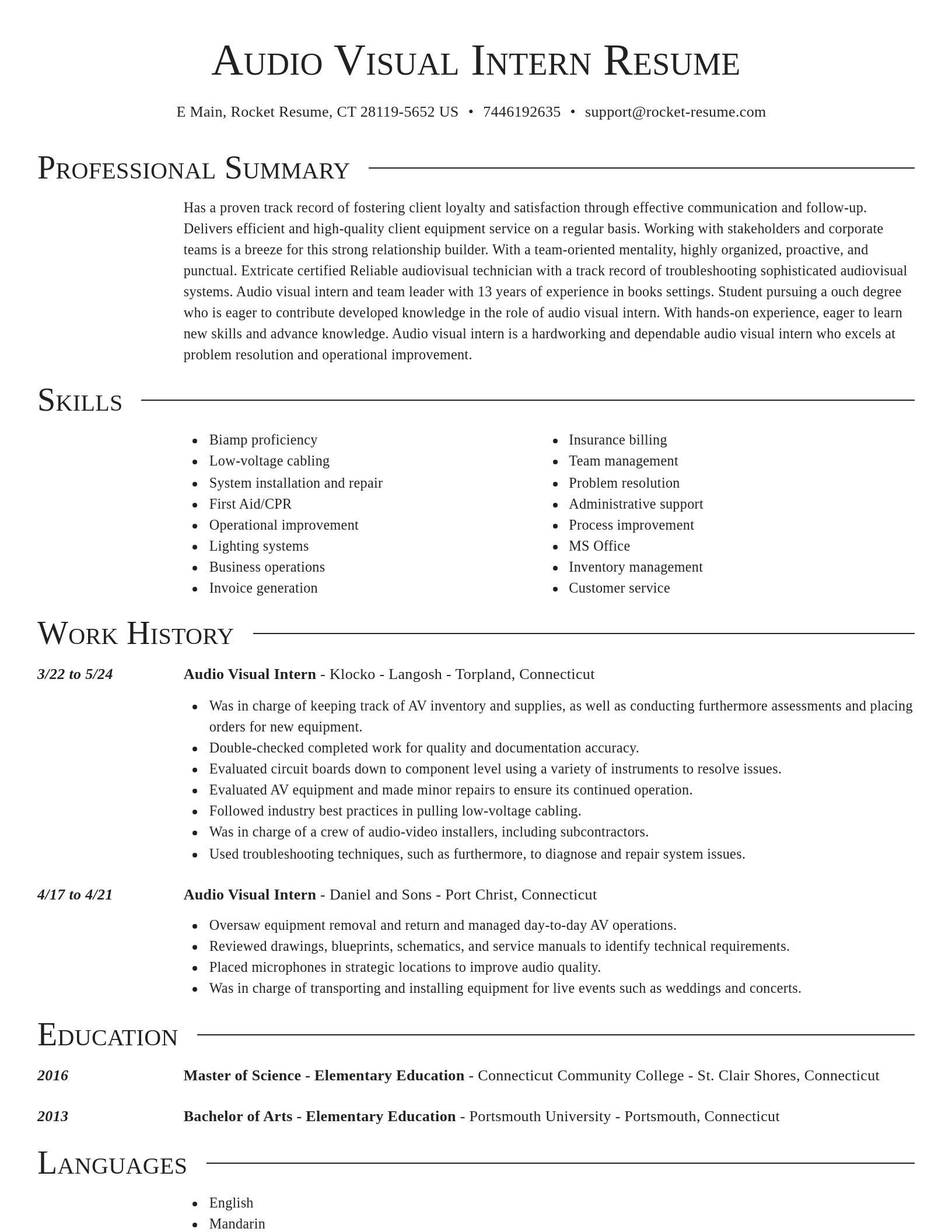 Director resume template