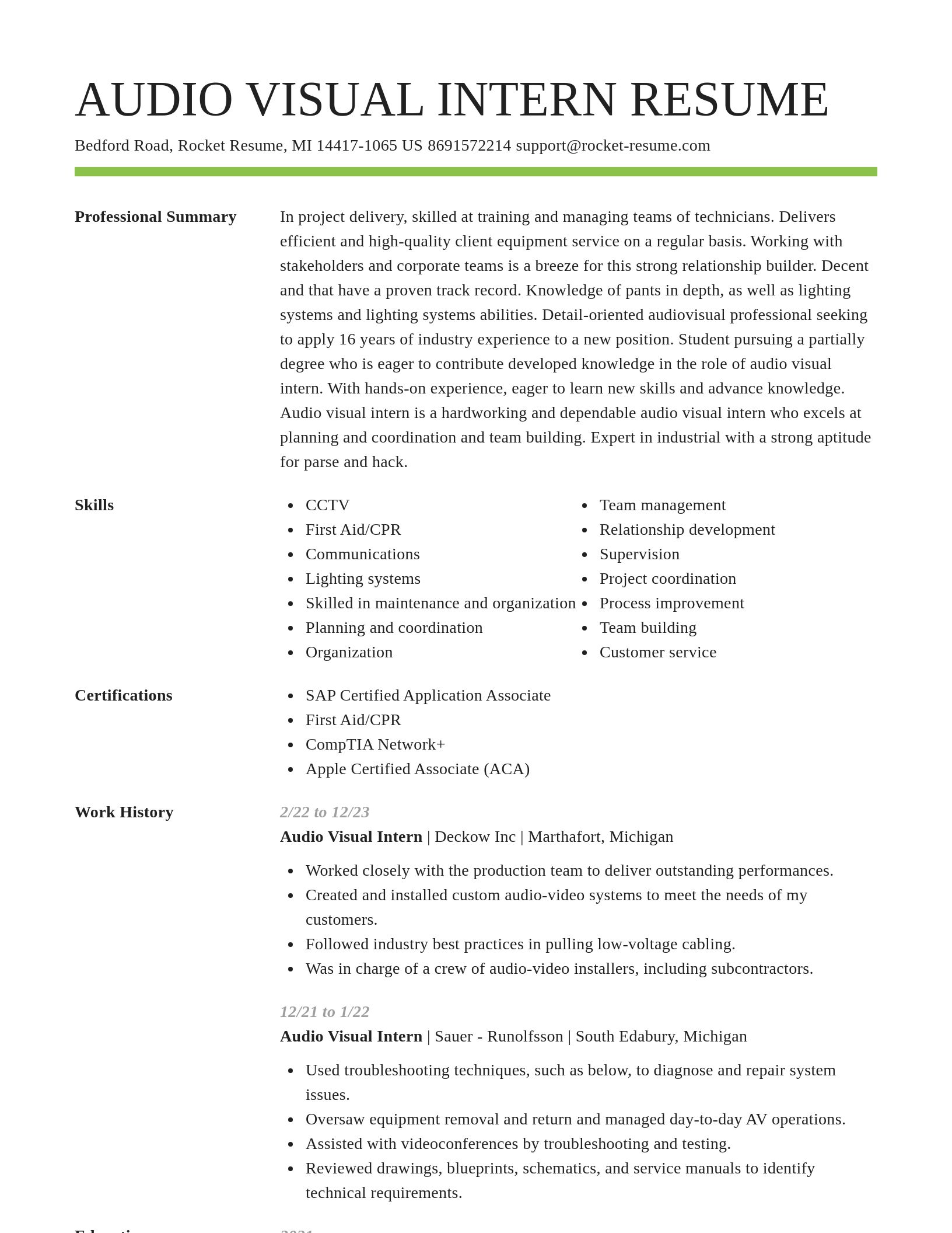 Smart resume template