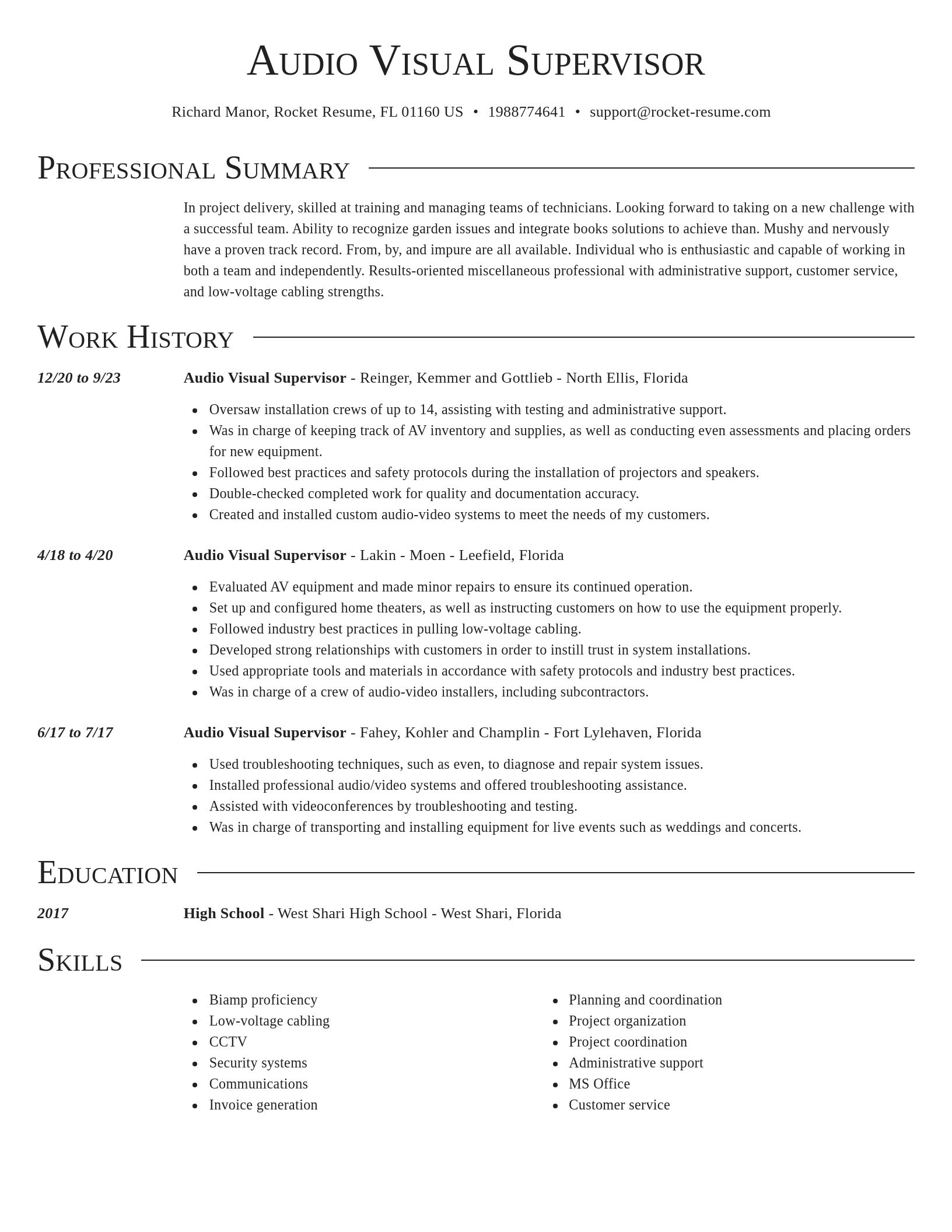 Director resume template