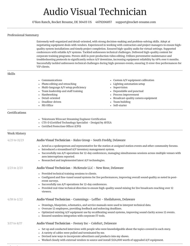 Dignified resume template