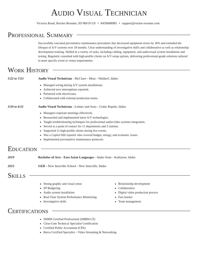 Director resume template