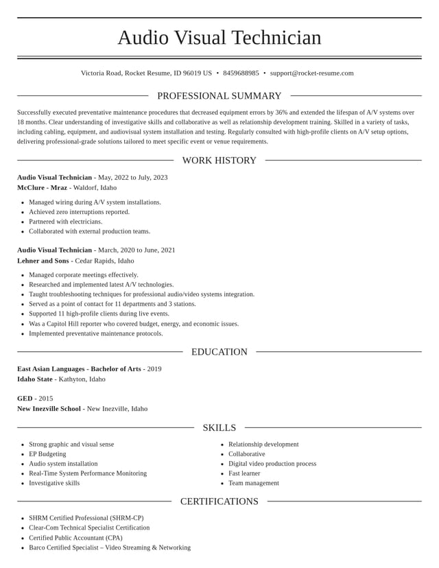 Elegant resume template