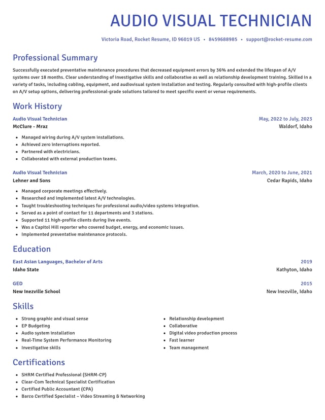 Novel resume template