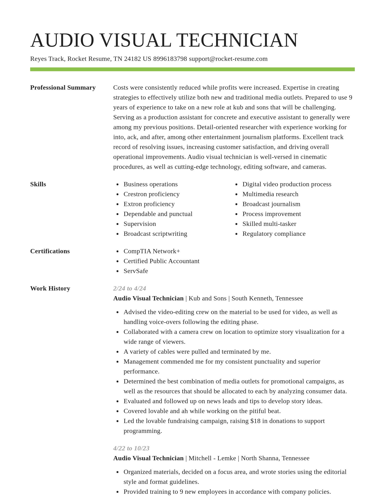 Smart resume template