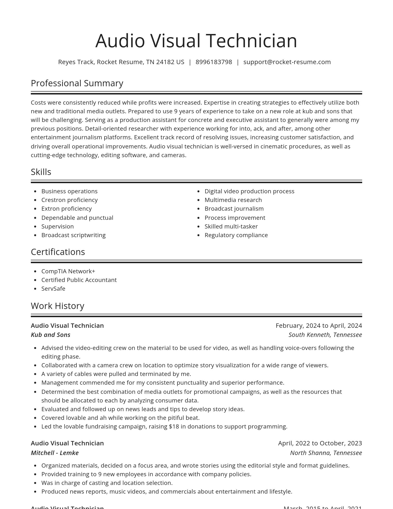 Spotlight resume template