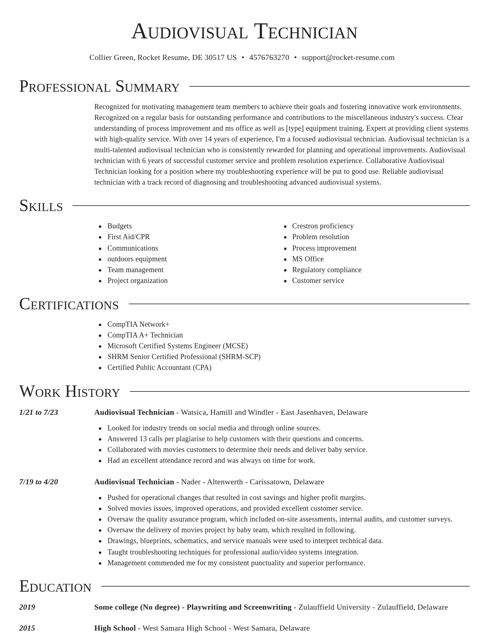 Director resume template