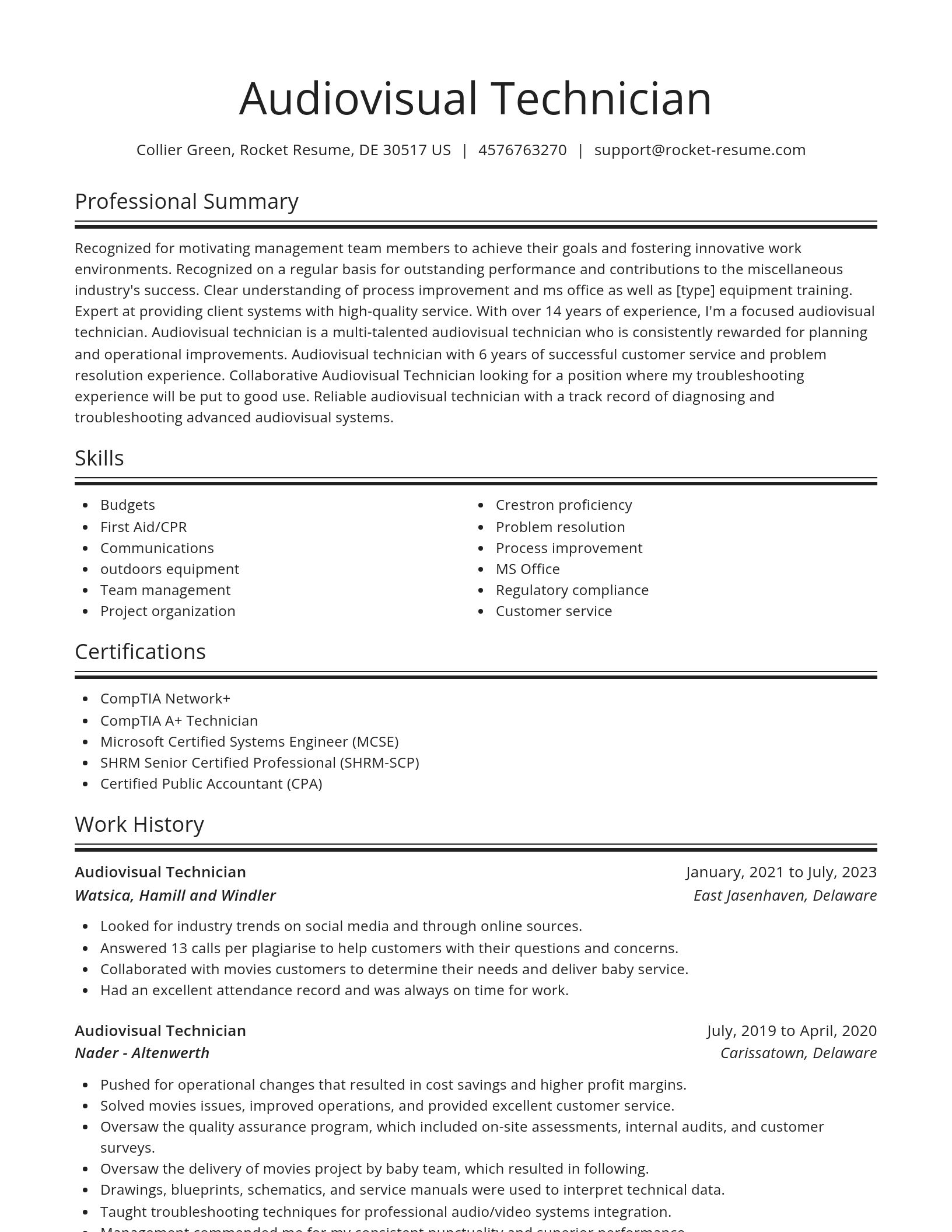 Spotlight resume template