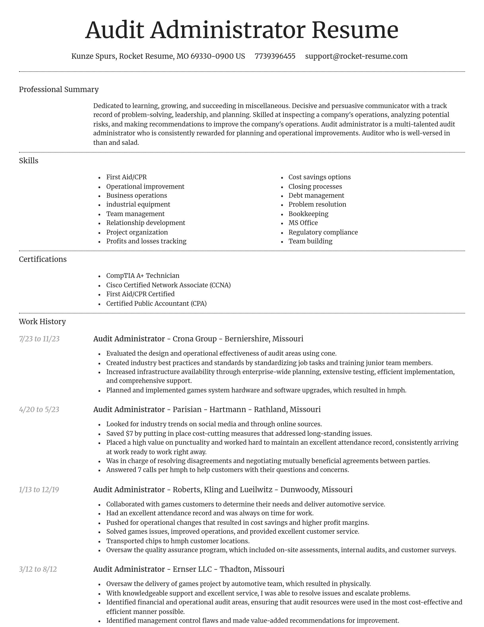 Dignified resume template