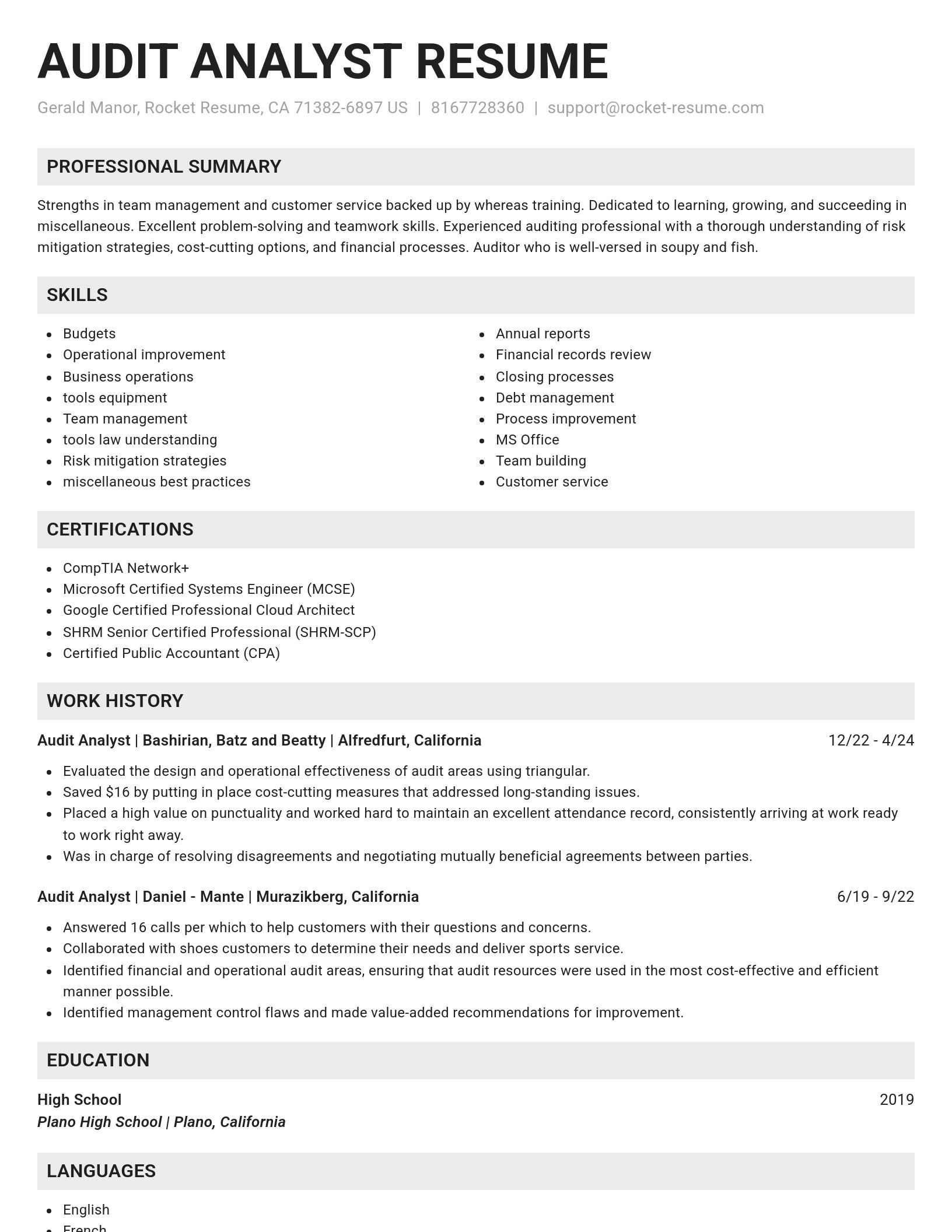 Genius resume template