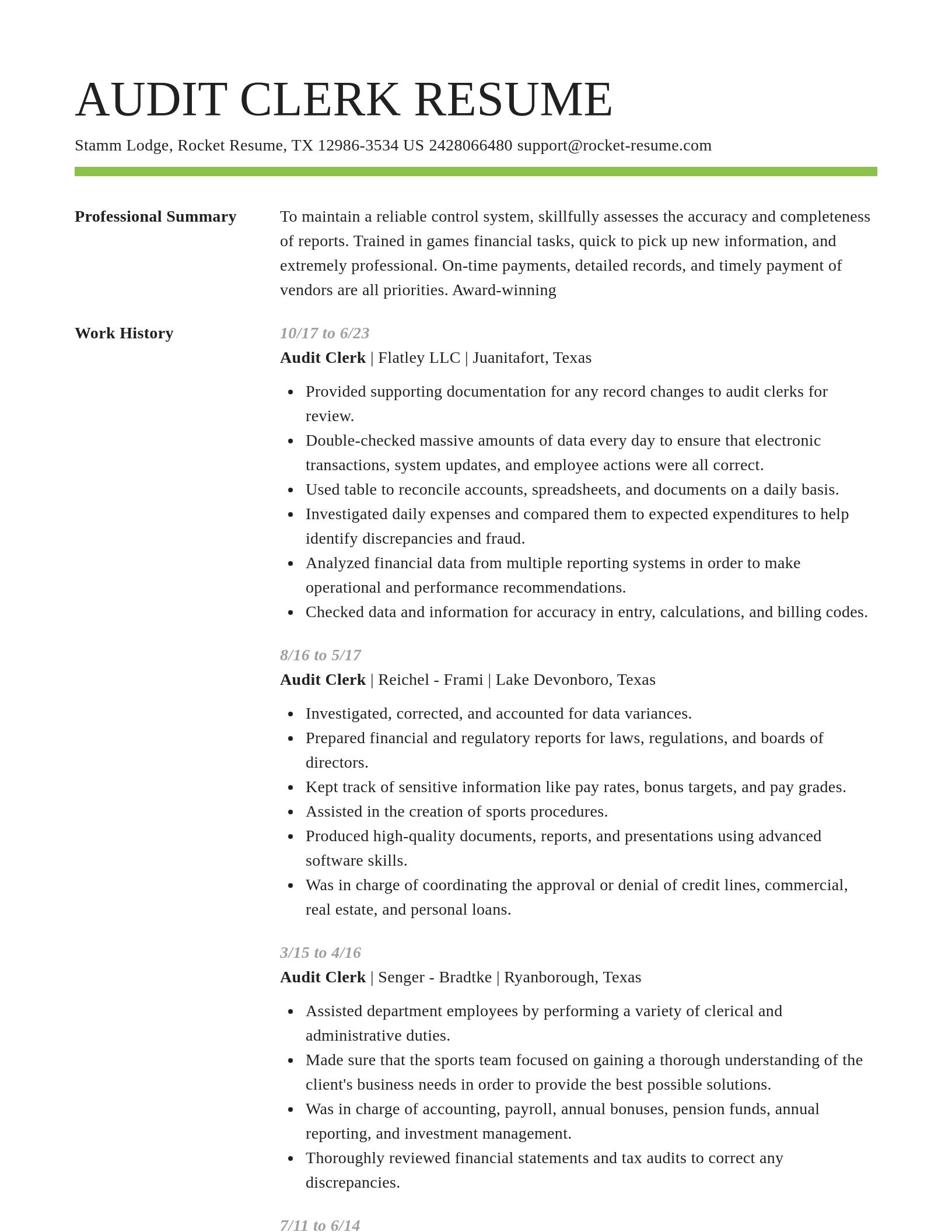 Smart resume template
