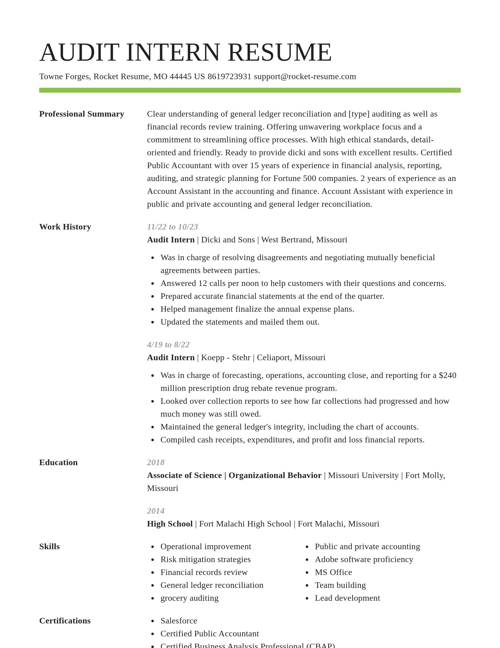 Smart resume template