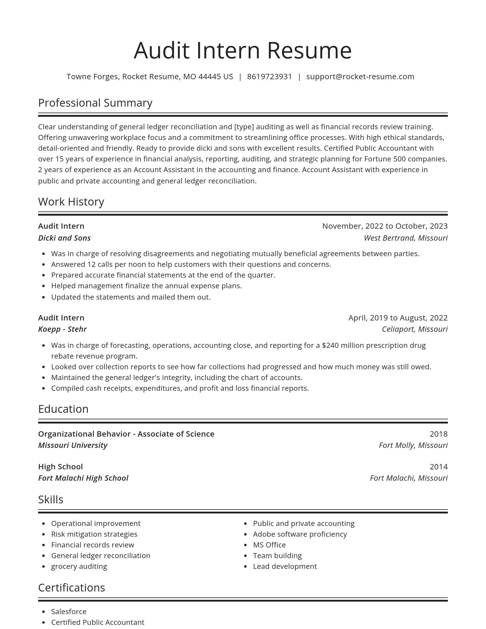 Spotlight resume template