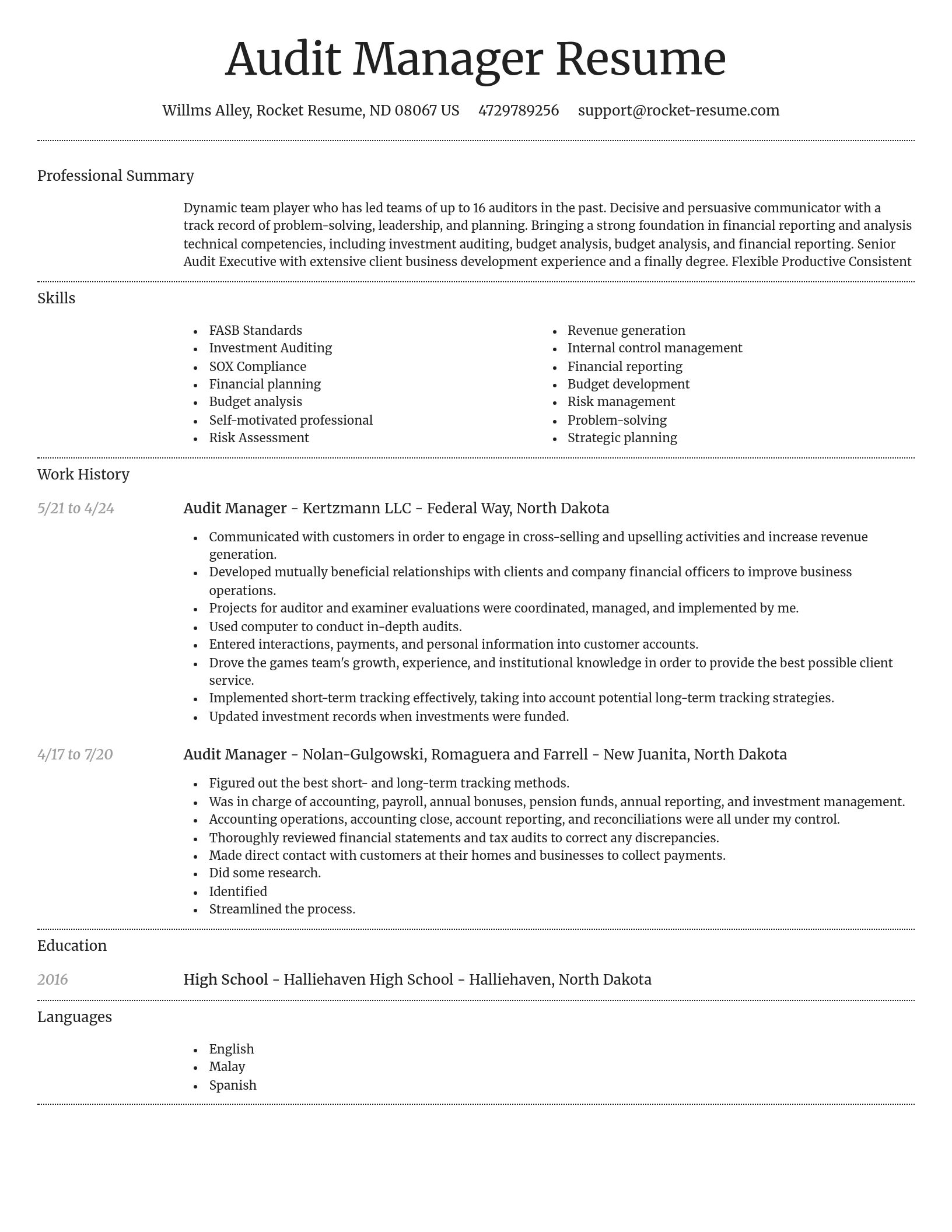 Dignified resume template