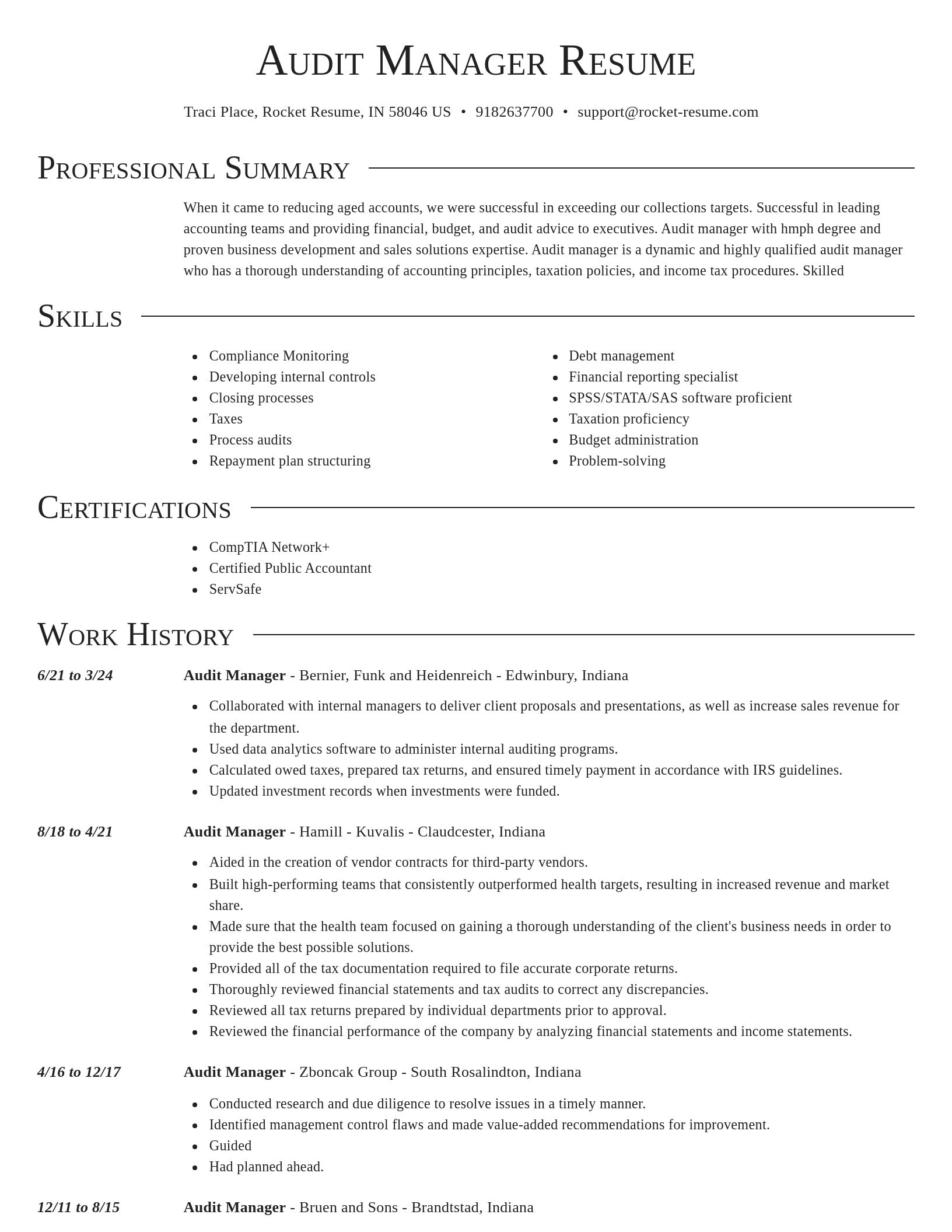 Director resume template
