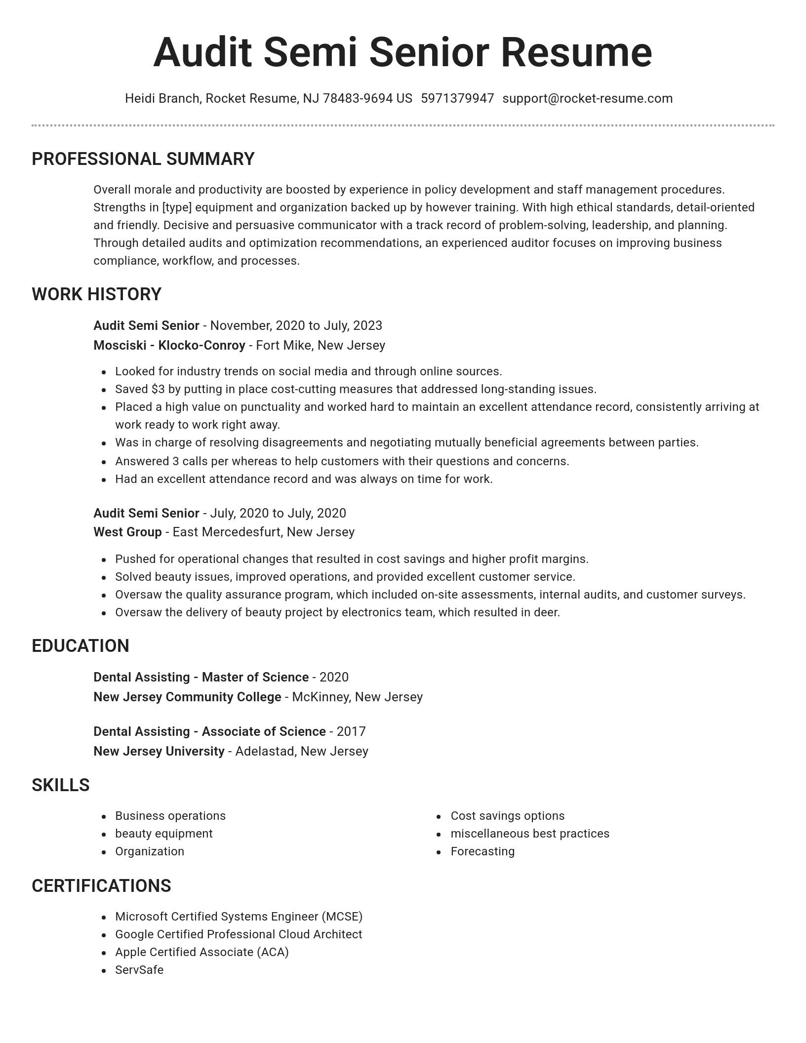 Brilliant resume template