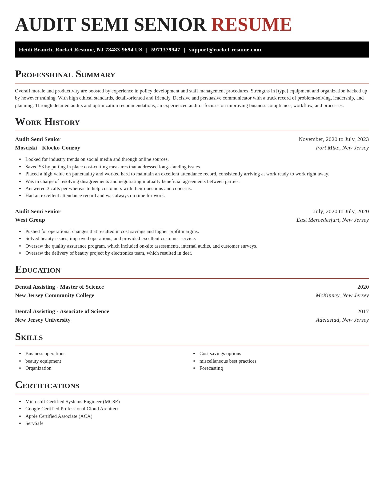 Exquisite resume template