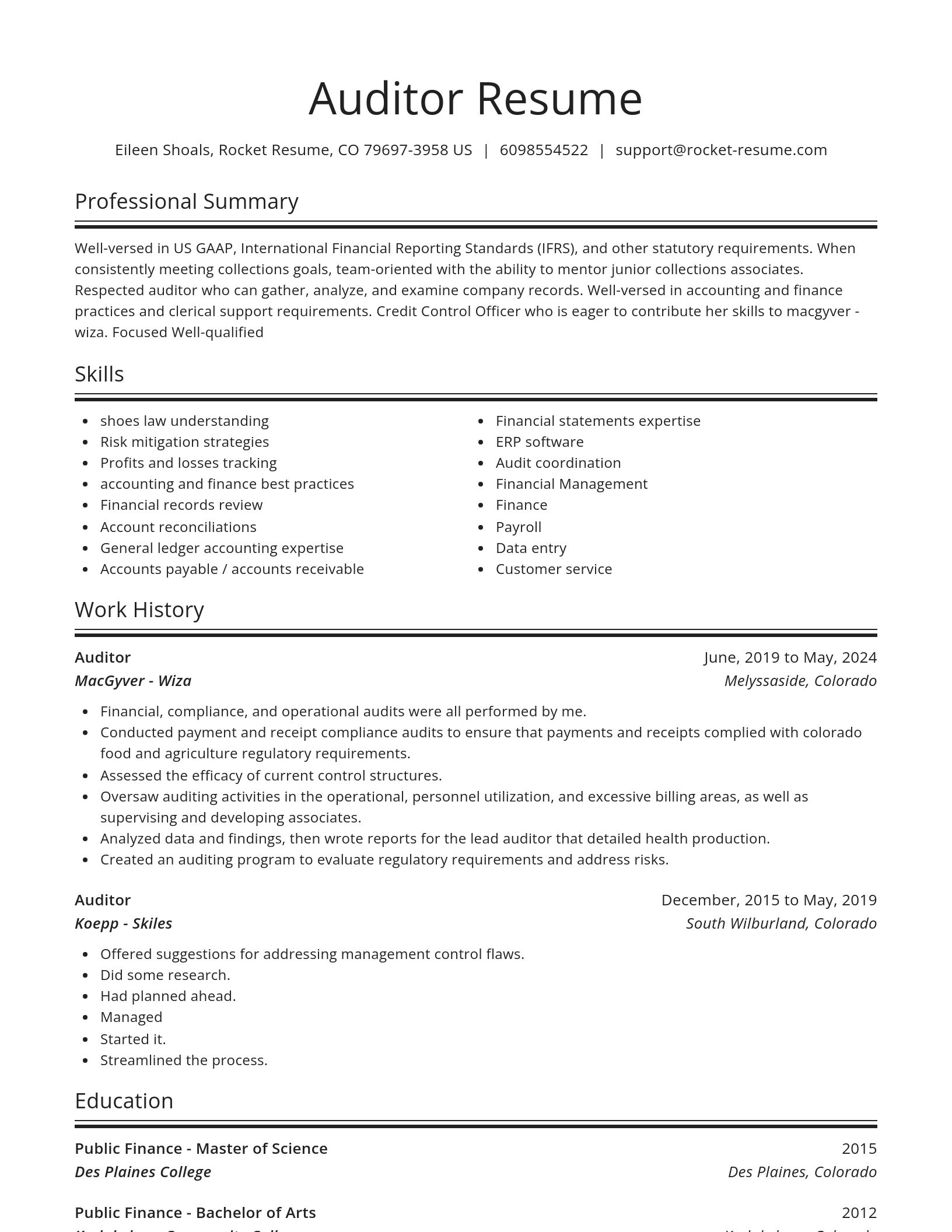 Spotlight resume template