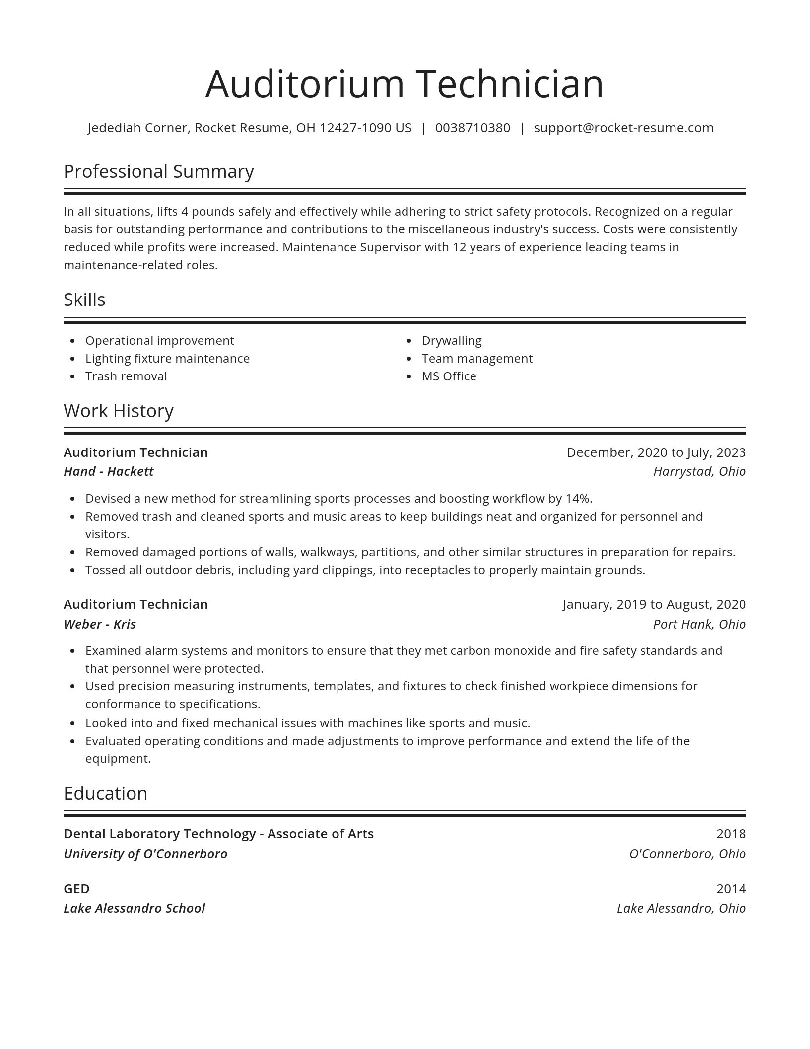 Spotlight resume template