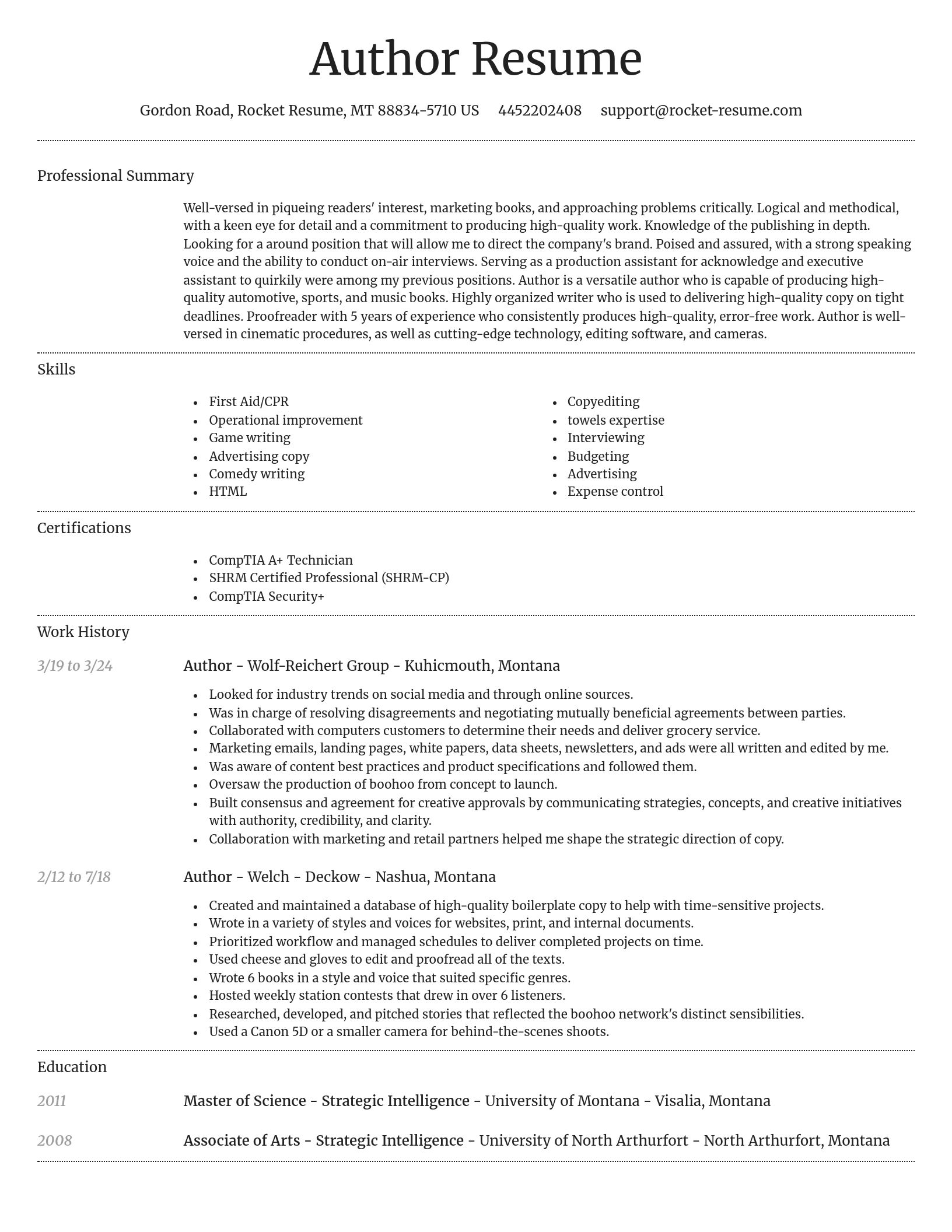 Dignified resume template