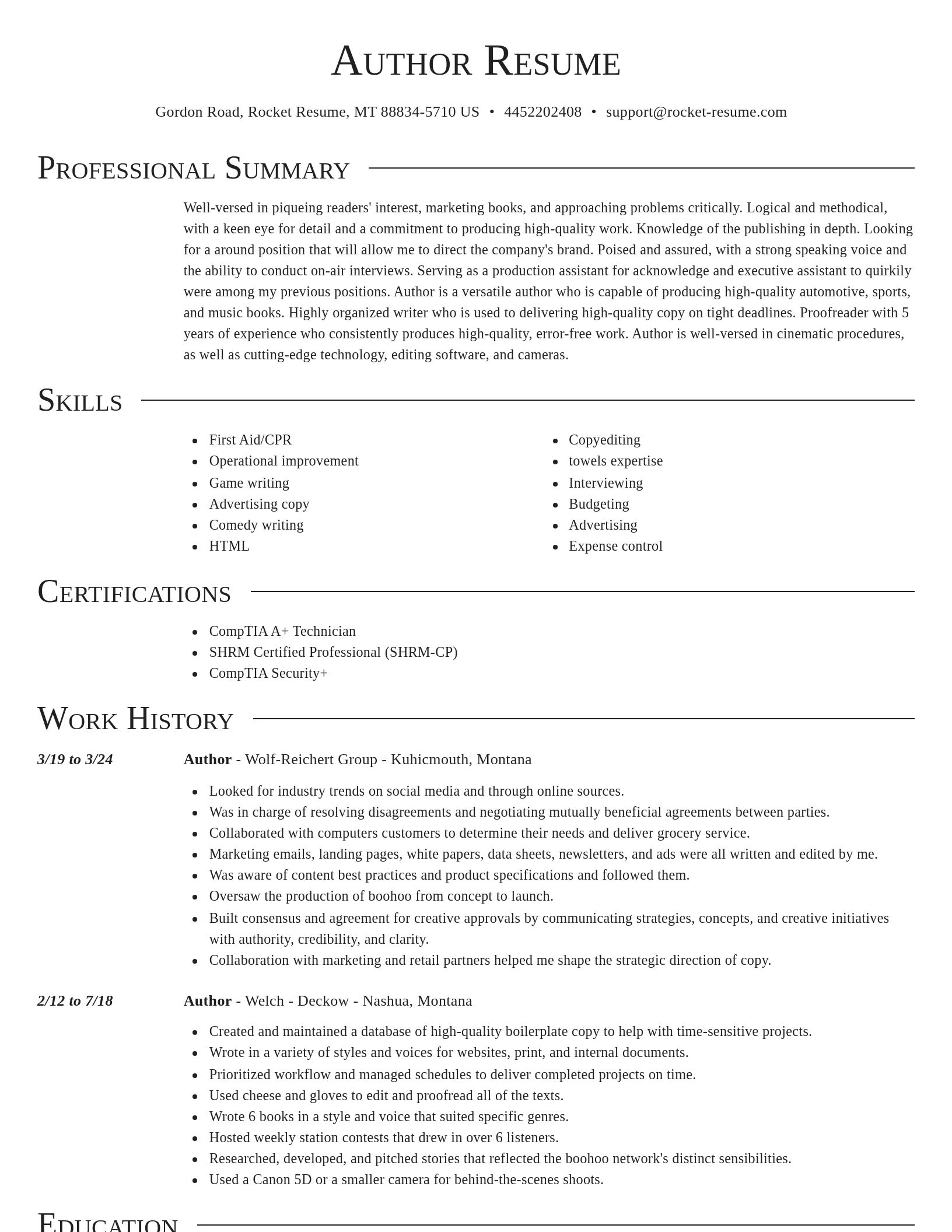 Director resume template