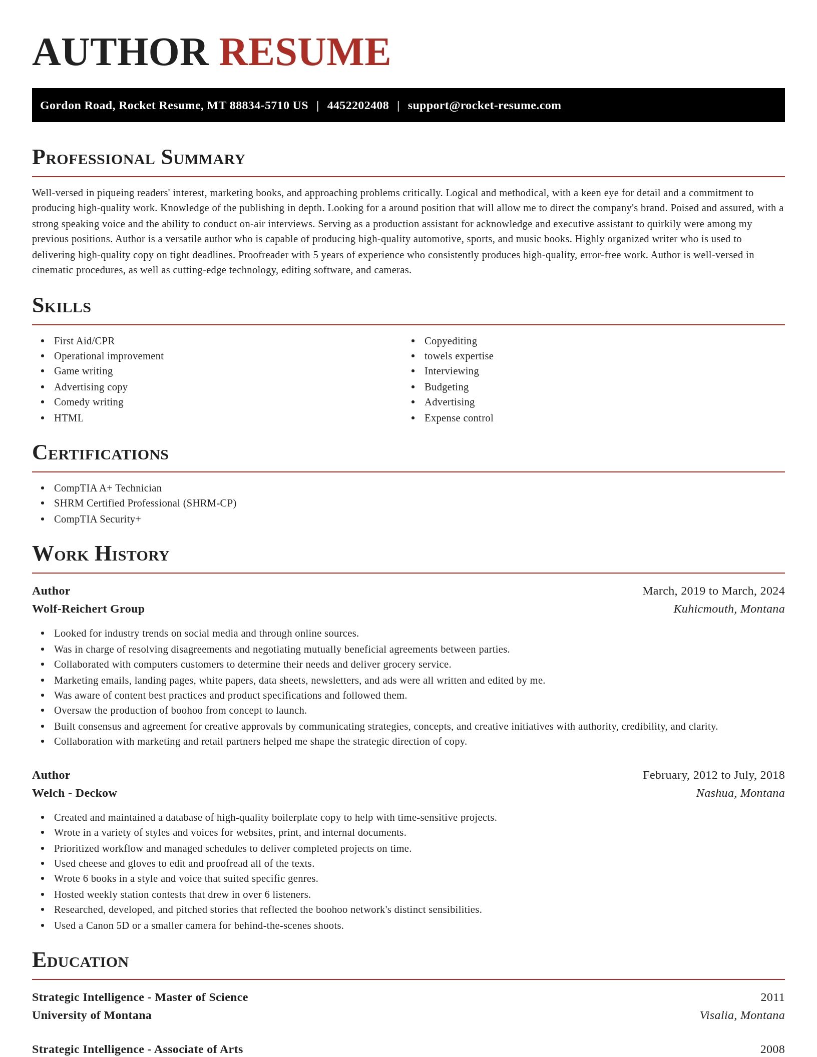Exquisite resume template