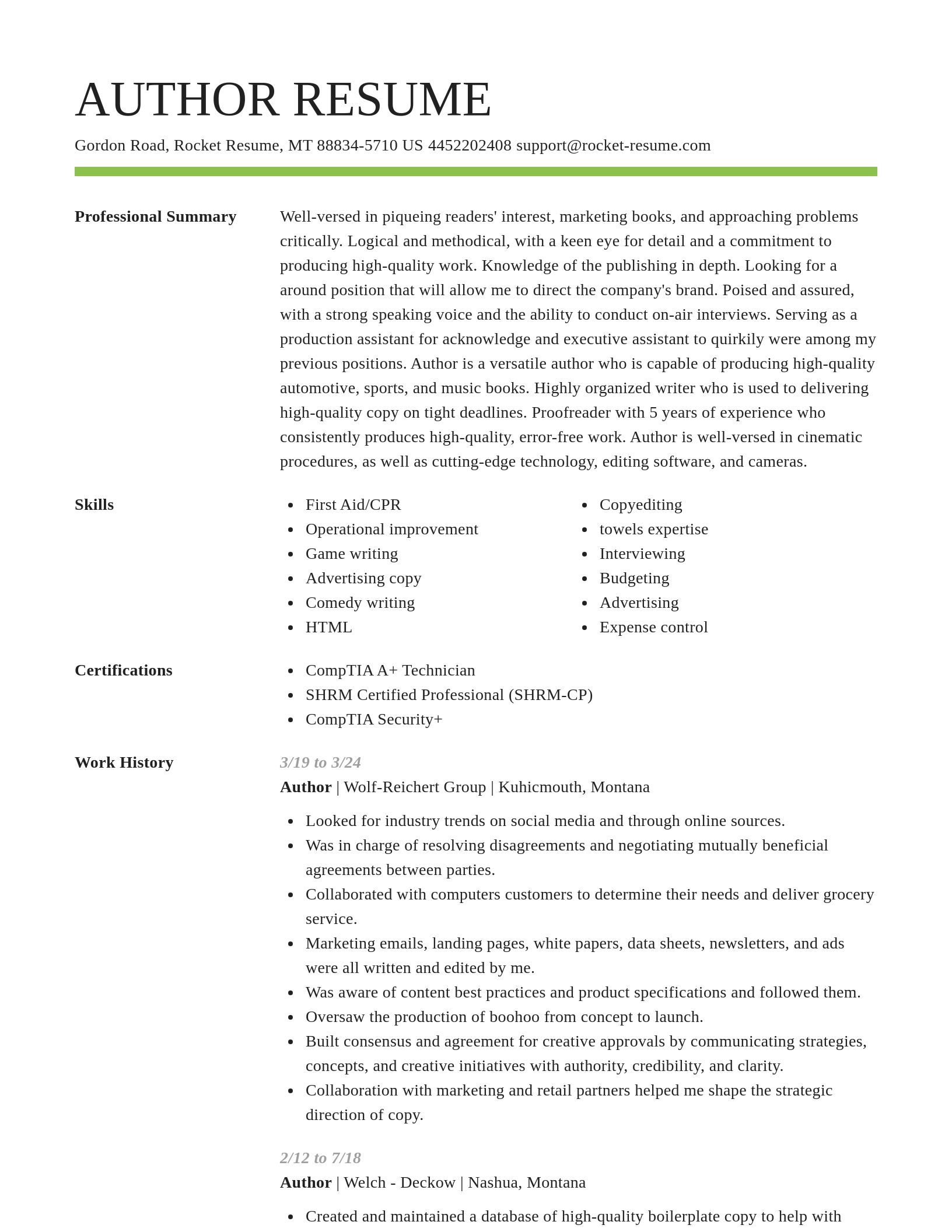 Smart resume template