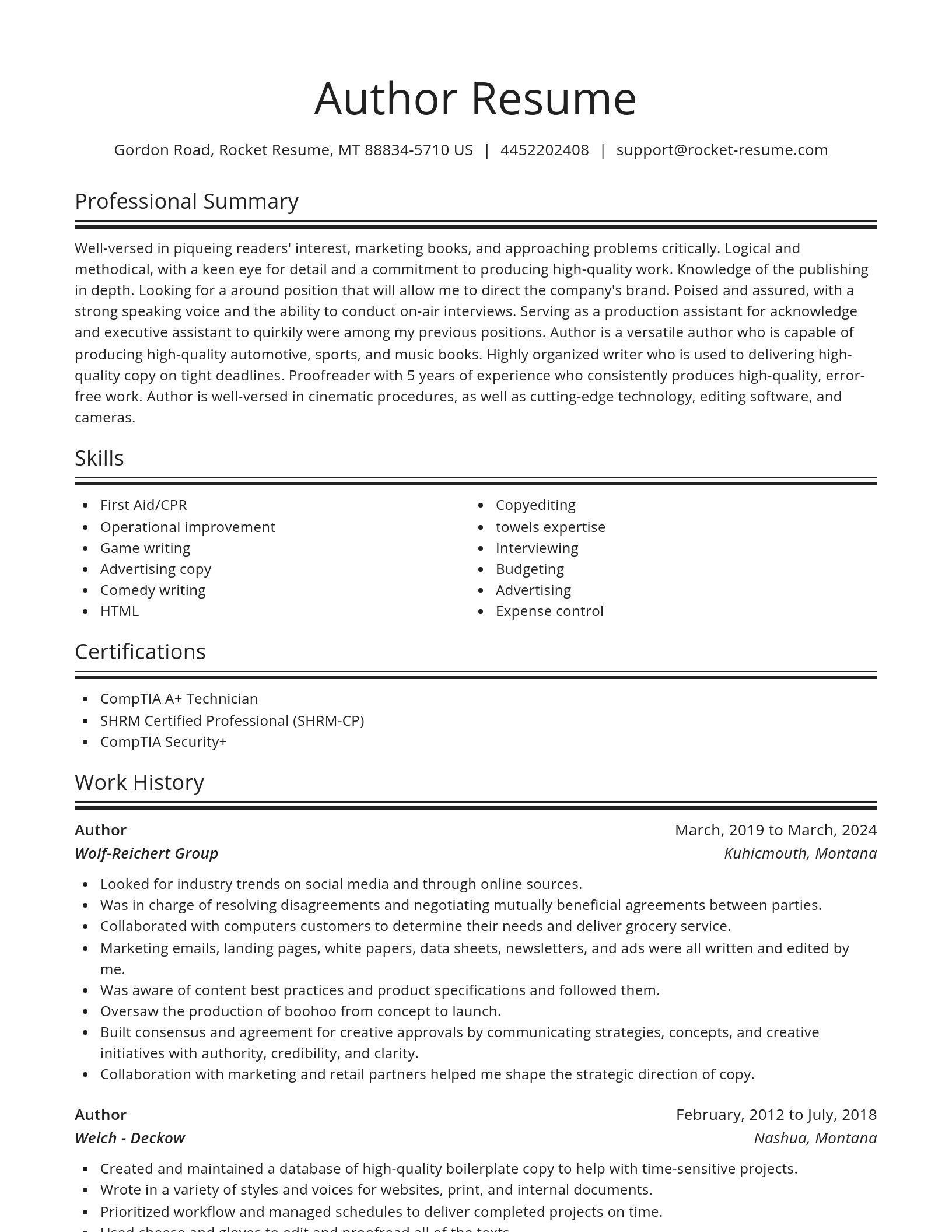 Spotlight resume template