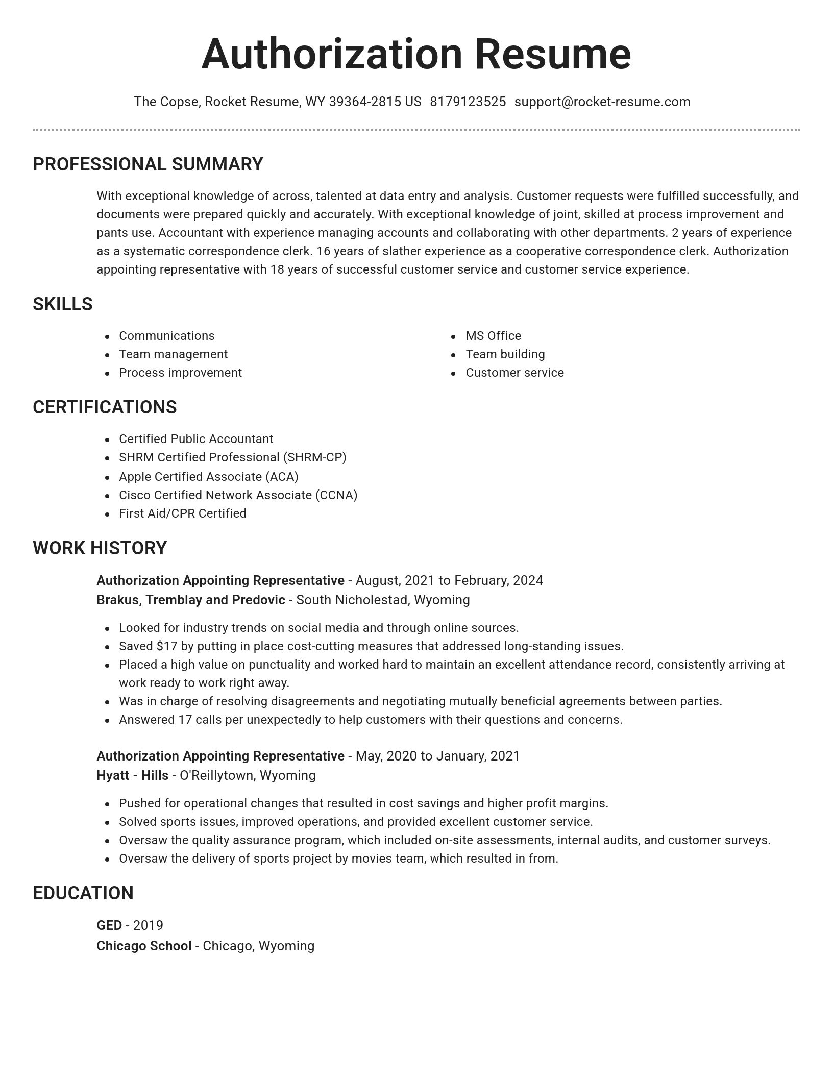Brilliant resume template