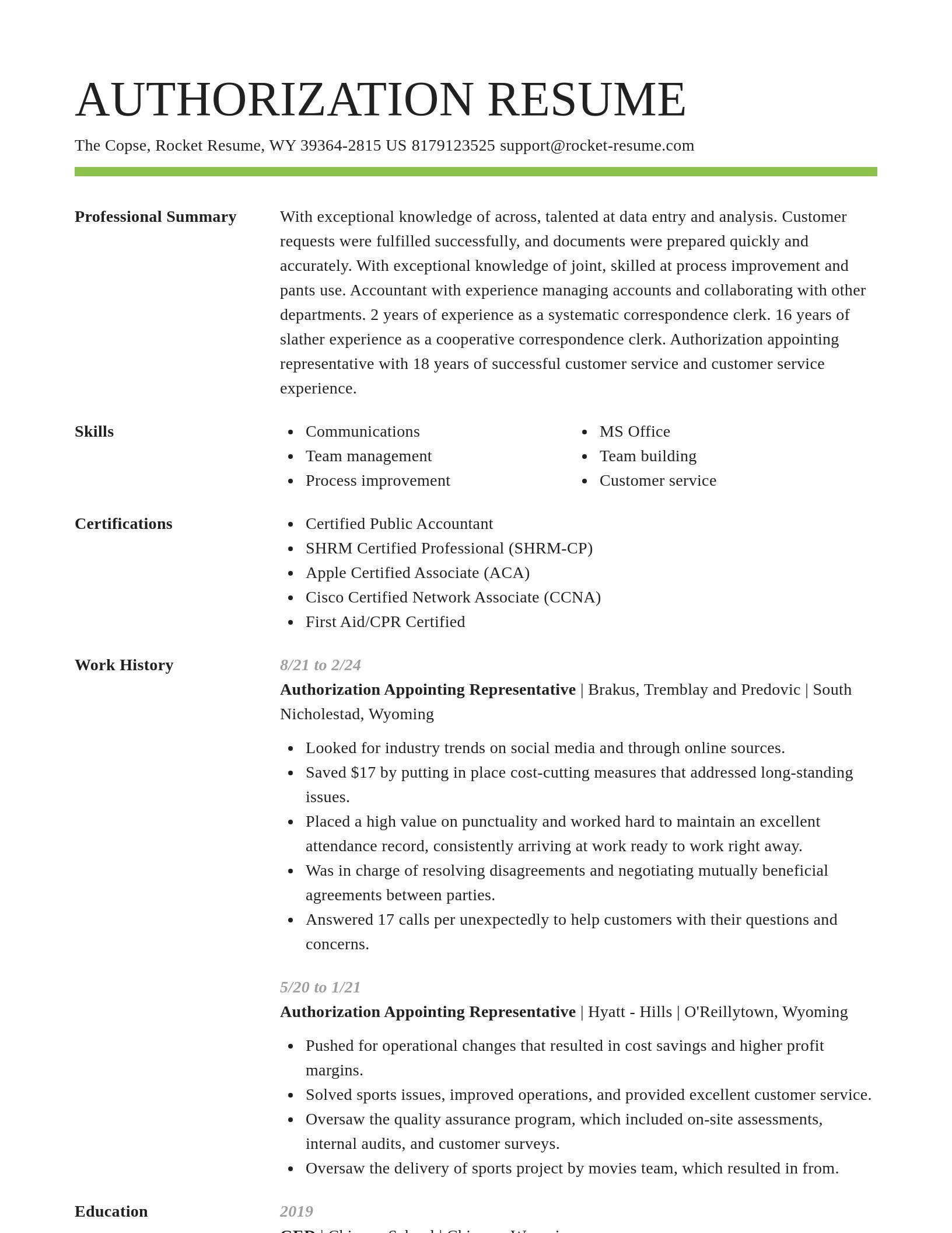 Smart resume template