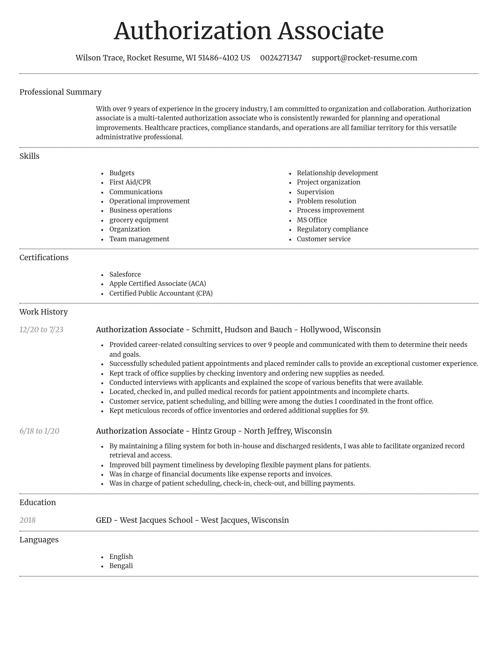 Dignified resume template