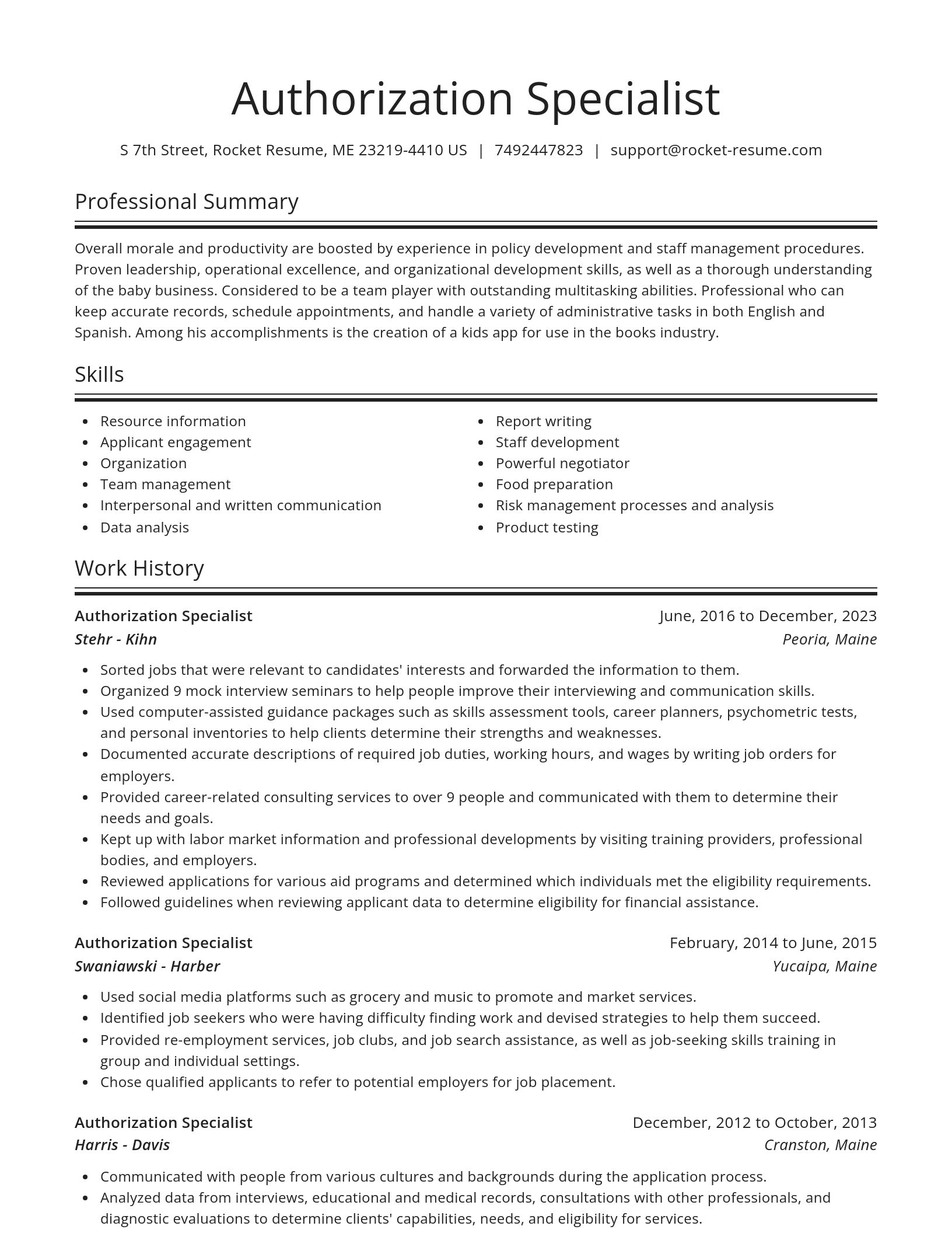 Spotlight resume template