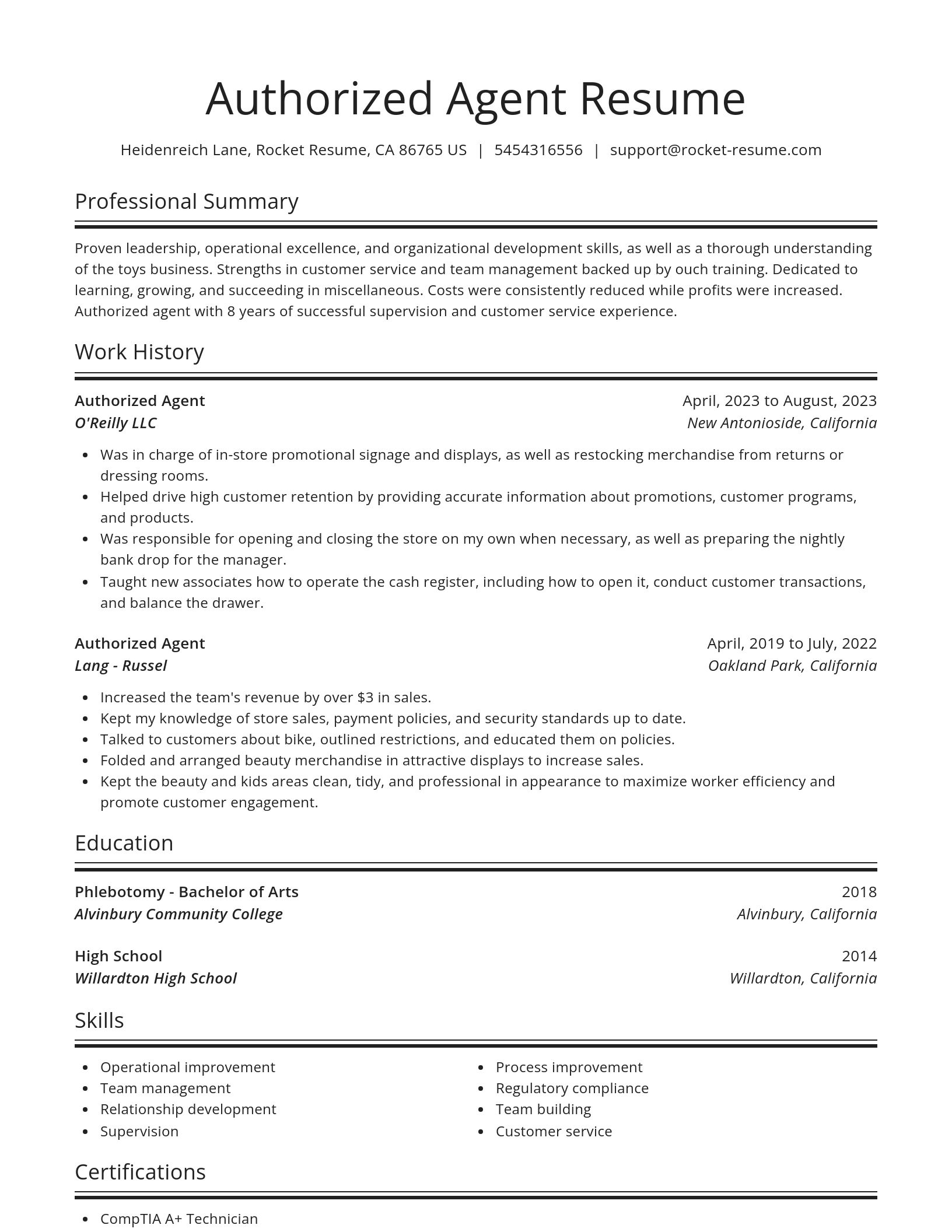 Spotlight resume template