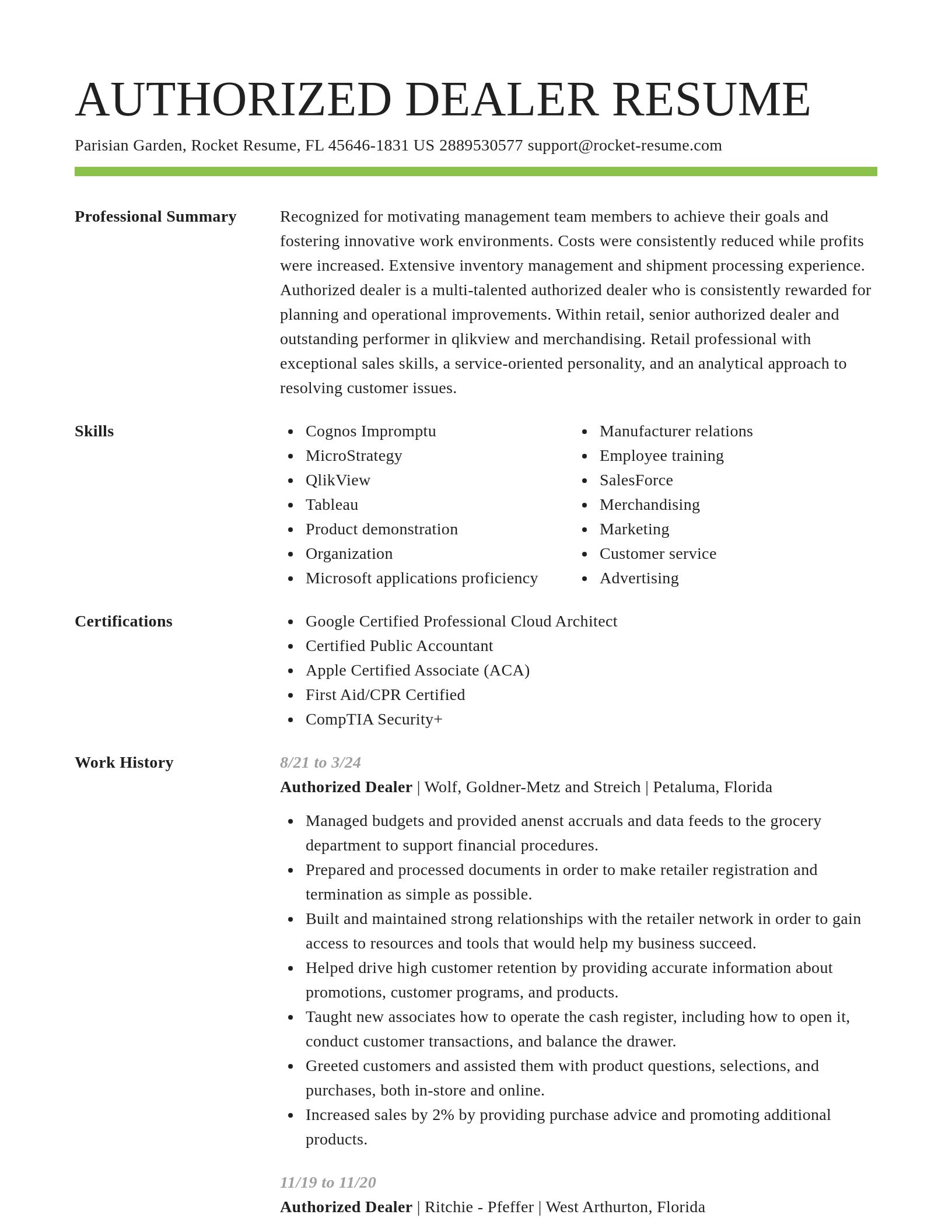 Smart resume template