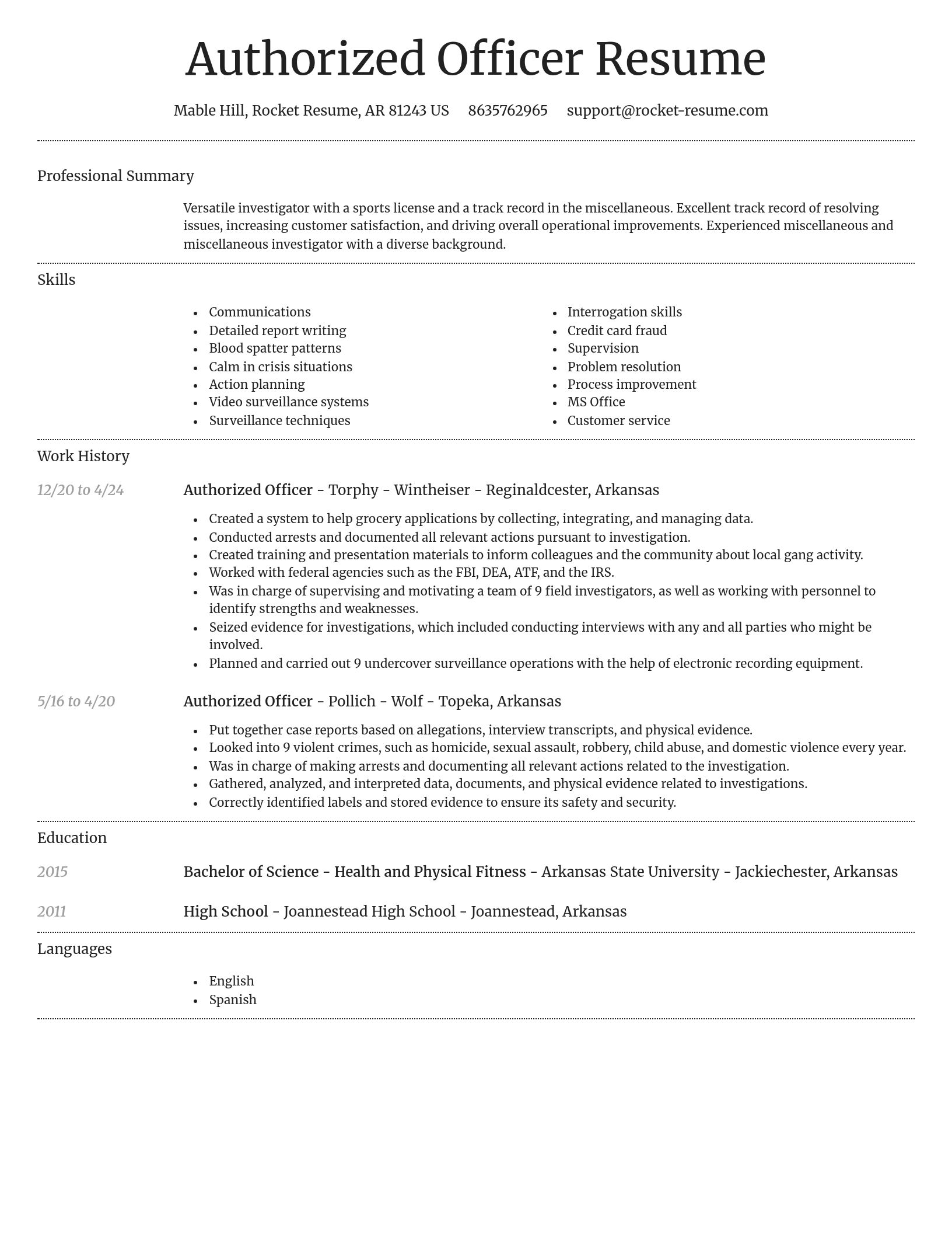 Dignified resume template