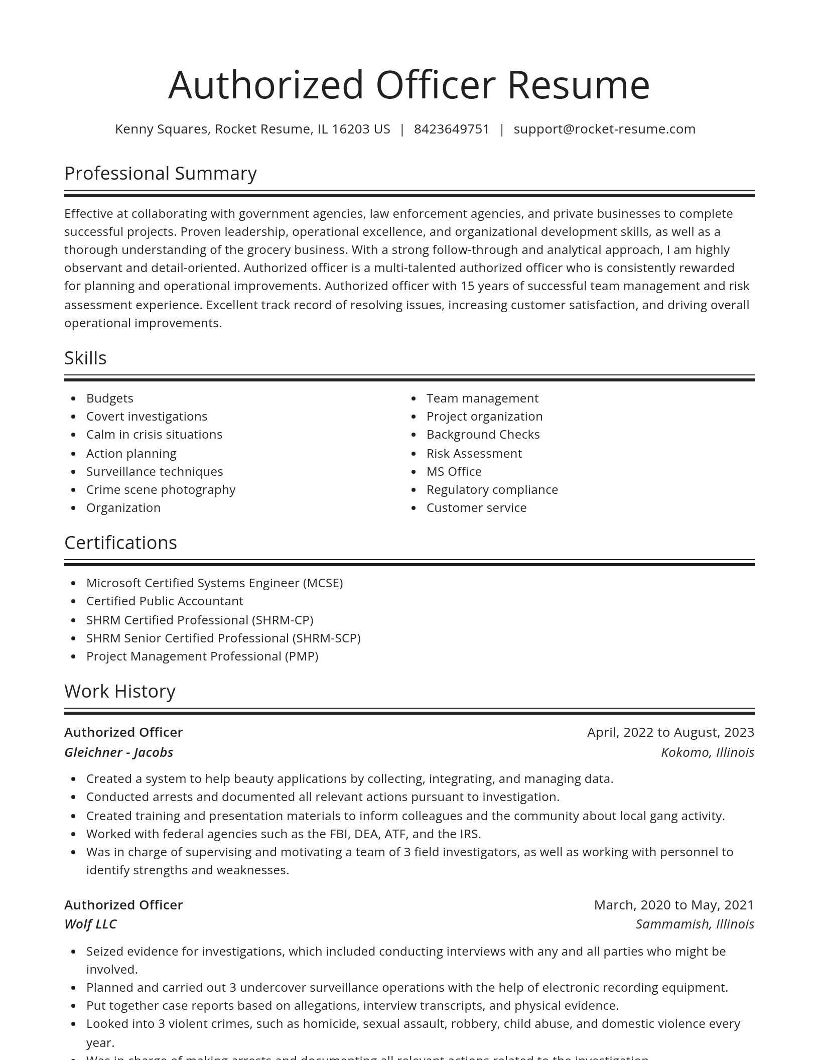 Spotlight resume template