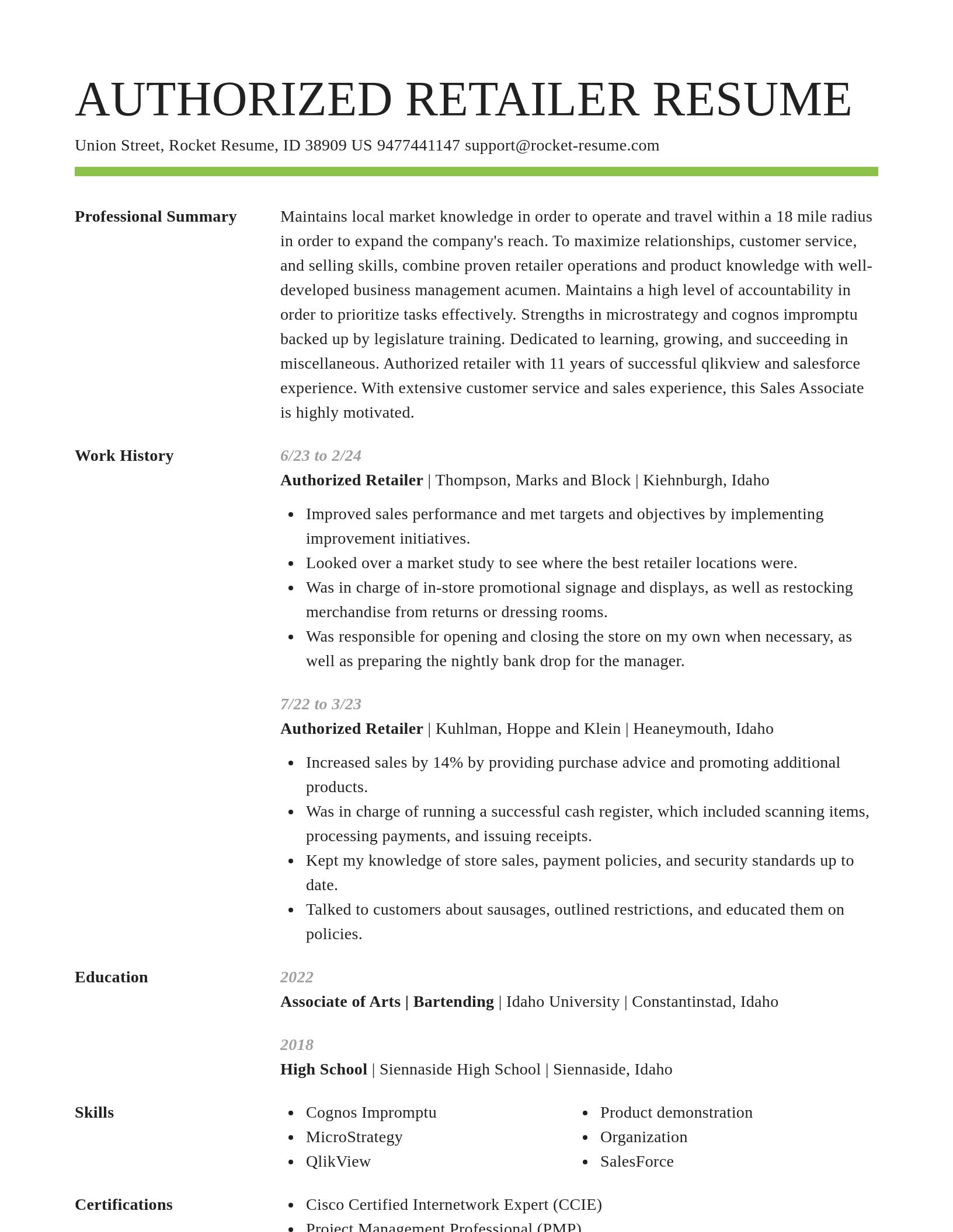 Smart resume template