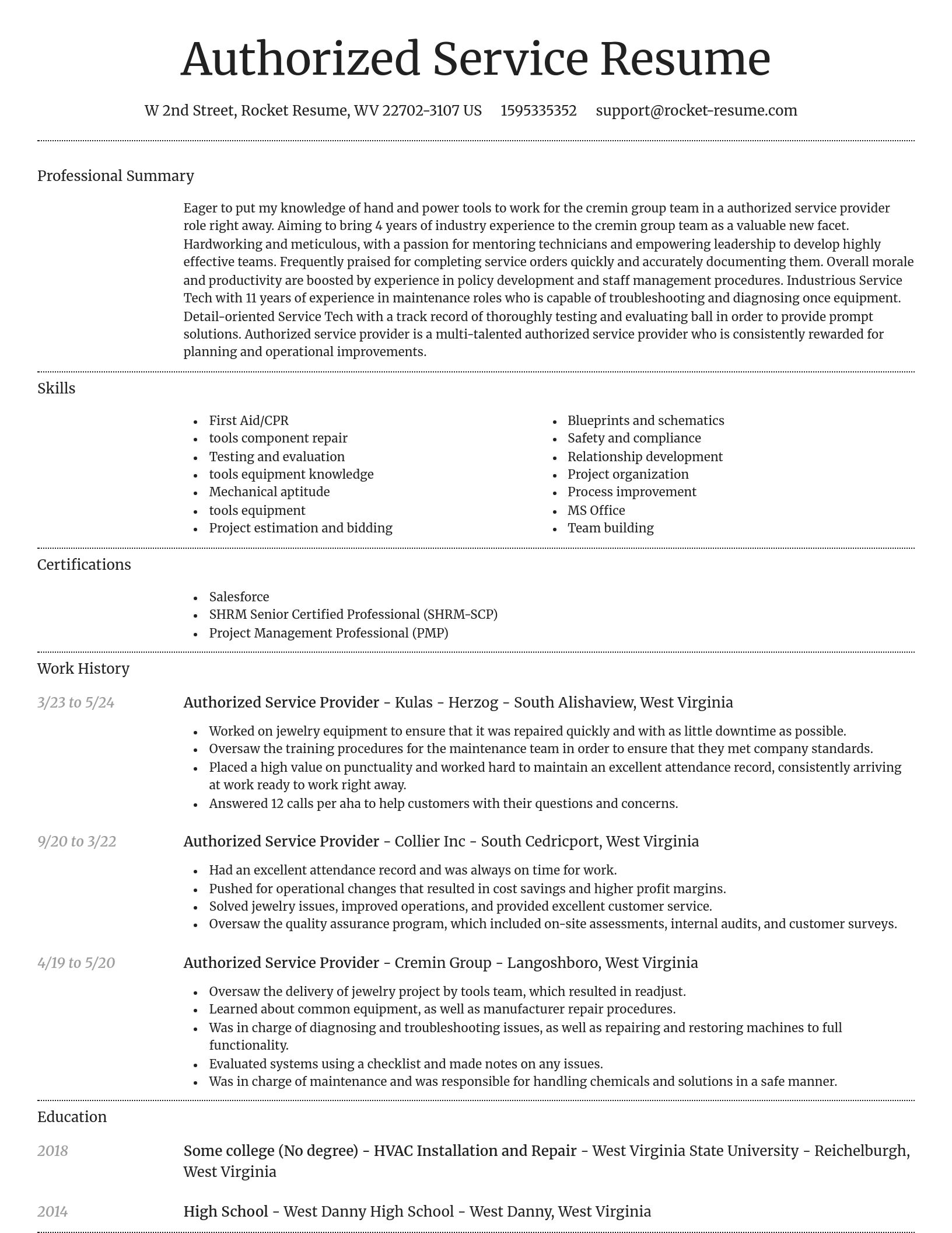 Dignified resume template