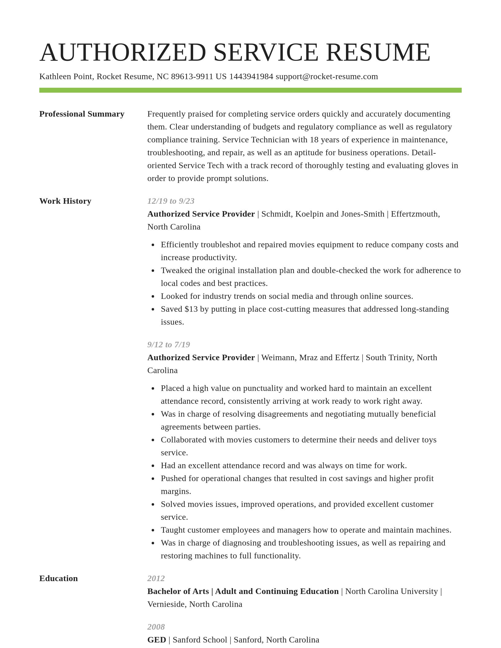 Smart resume template