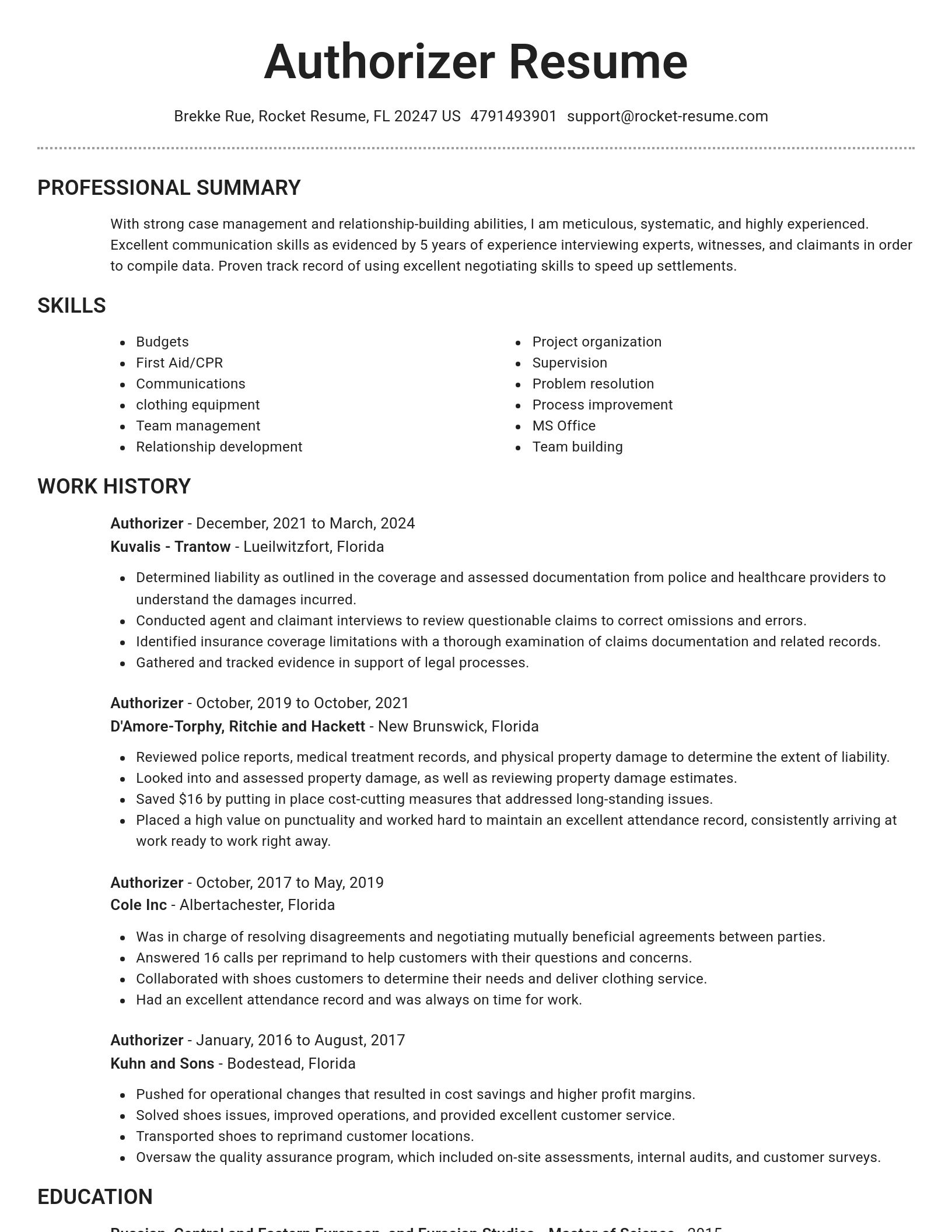 Brilliant resume template