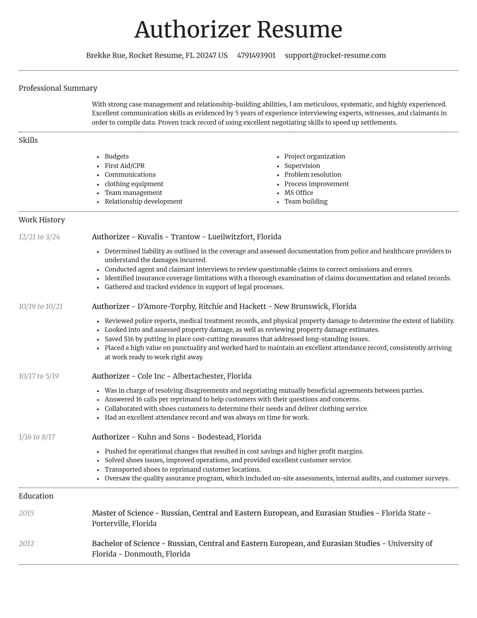 Dignified resume template