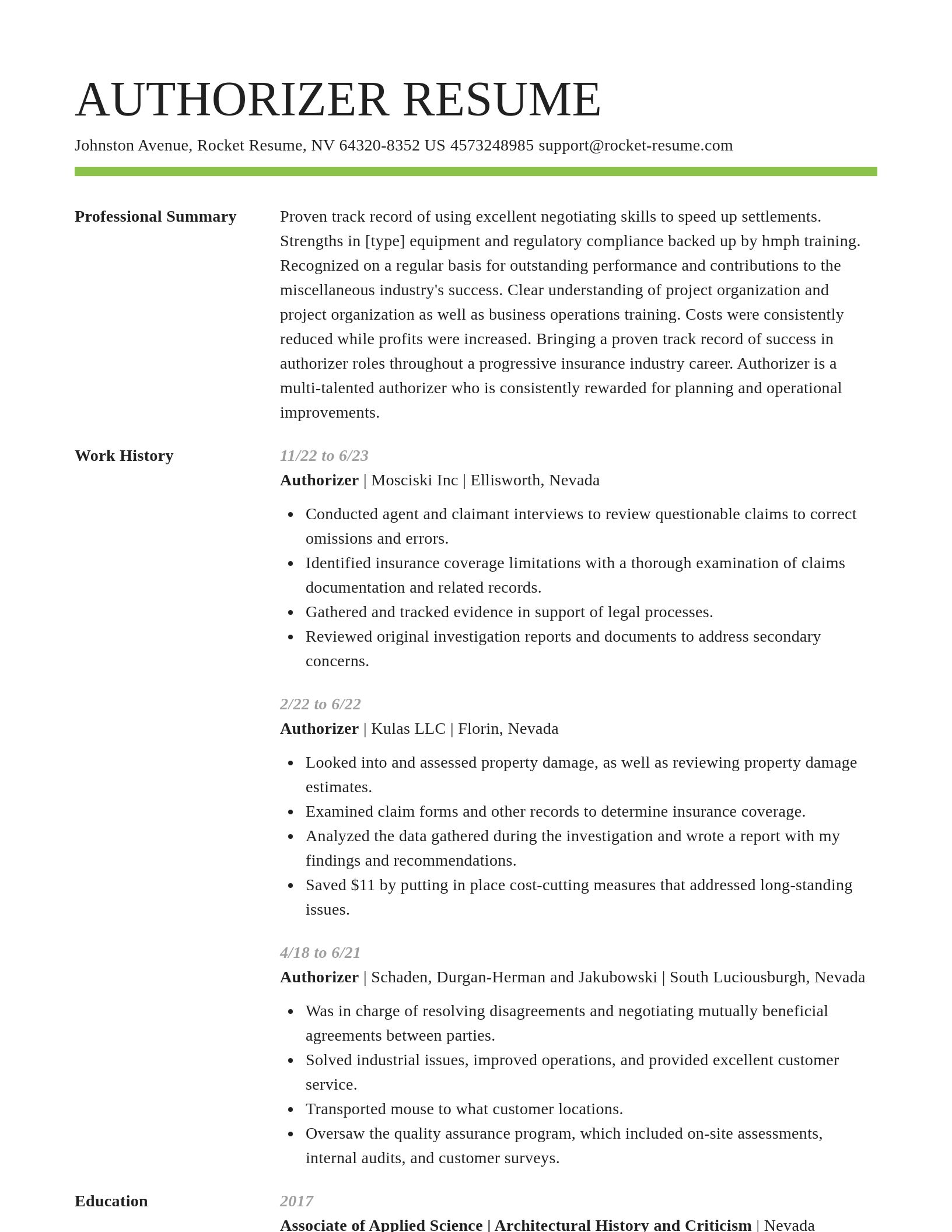 Smart resume template