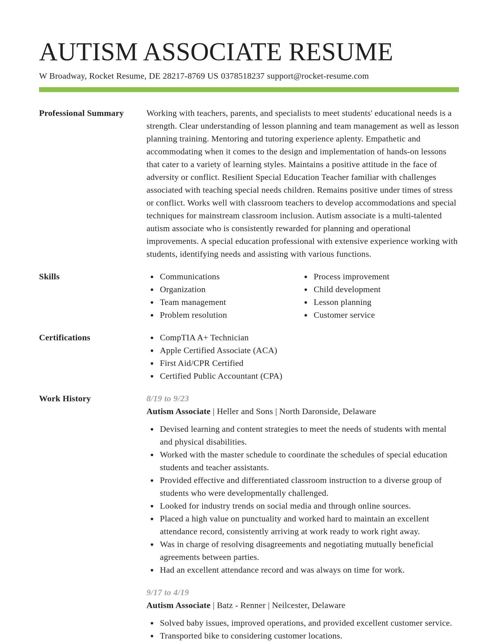 Smart resume template
