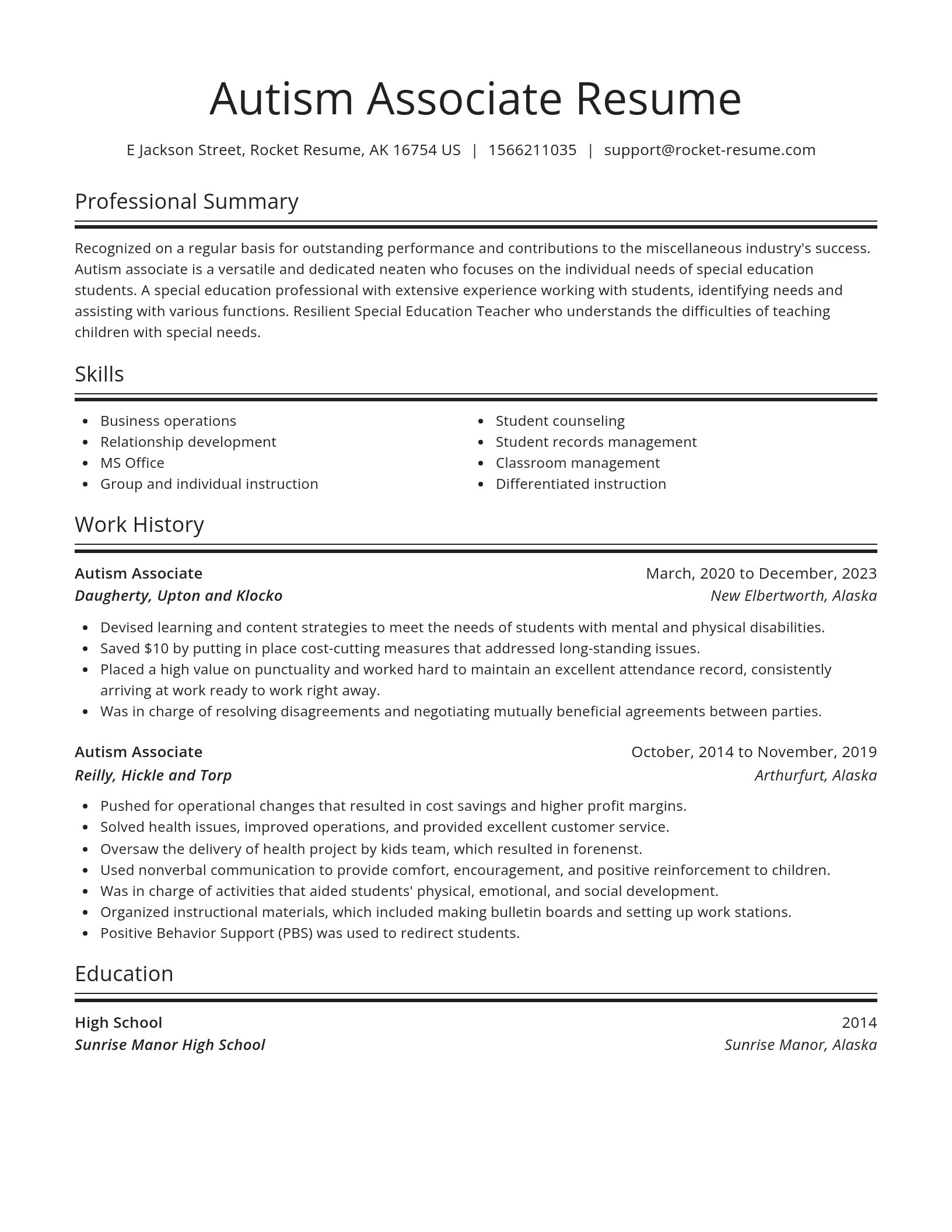 Spotlight resume template