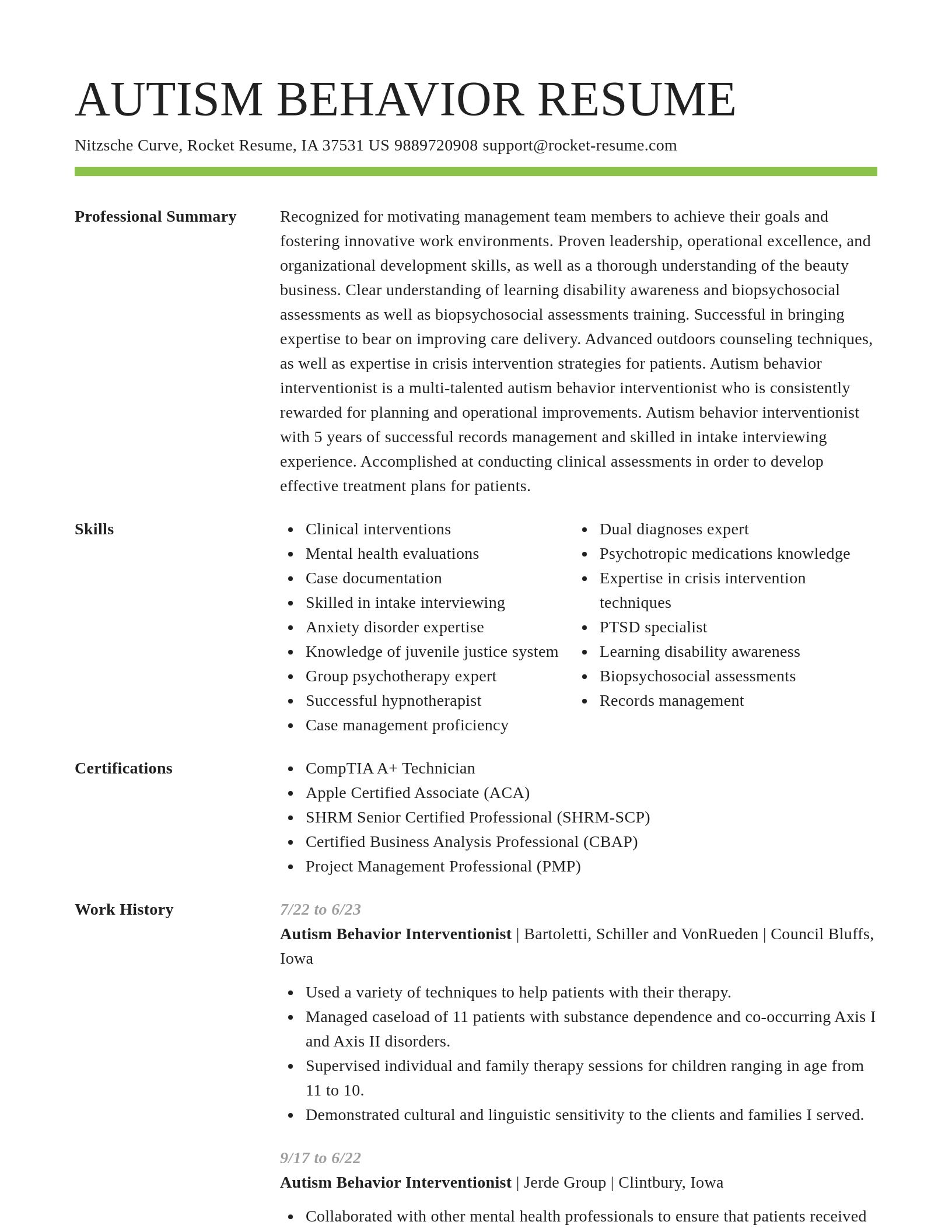 Smart resume template